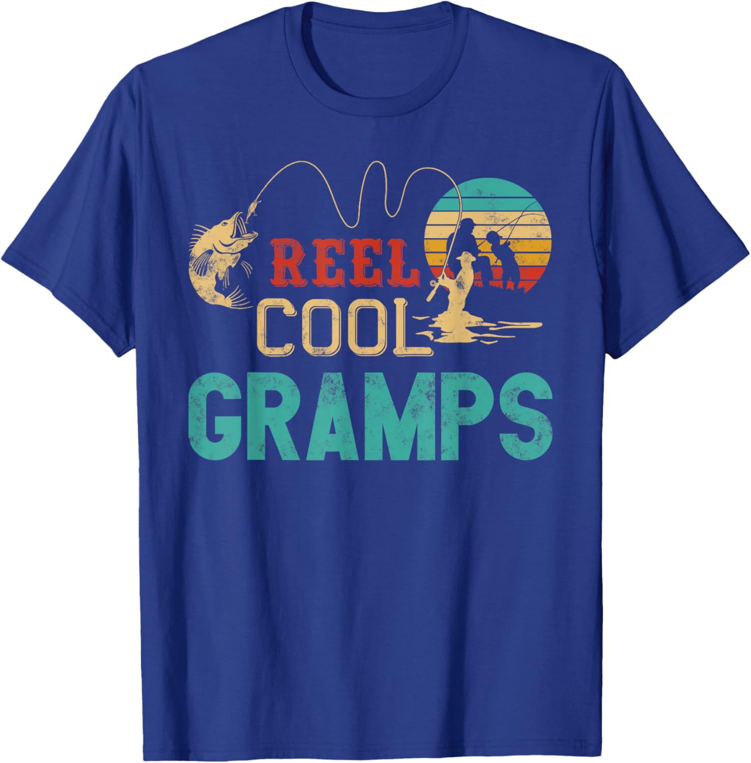 Reel Cool Gramps vintage funny fishing rod gifts for Gramps T-Shirt - T-Shirt | Royal
