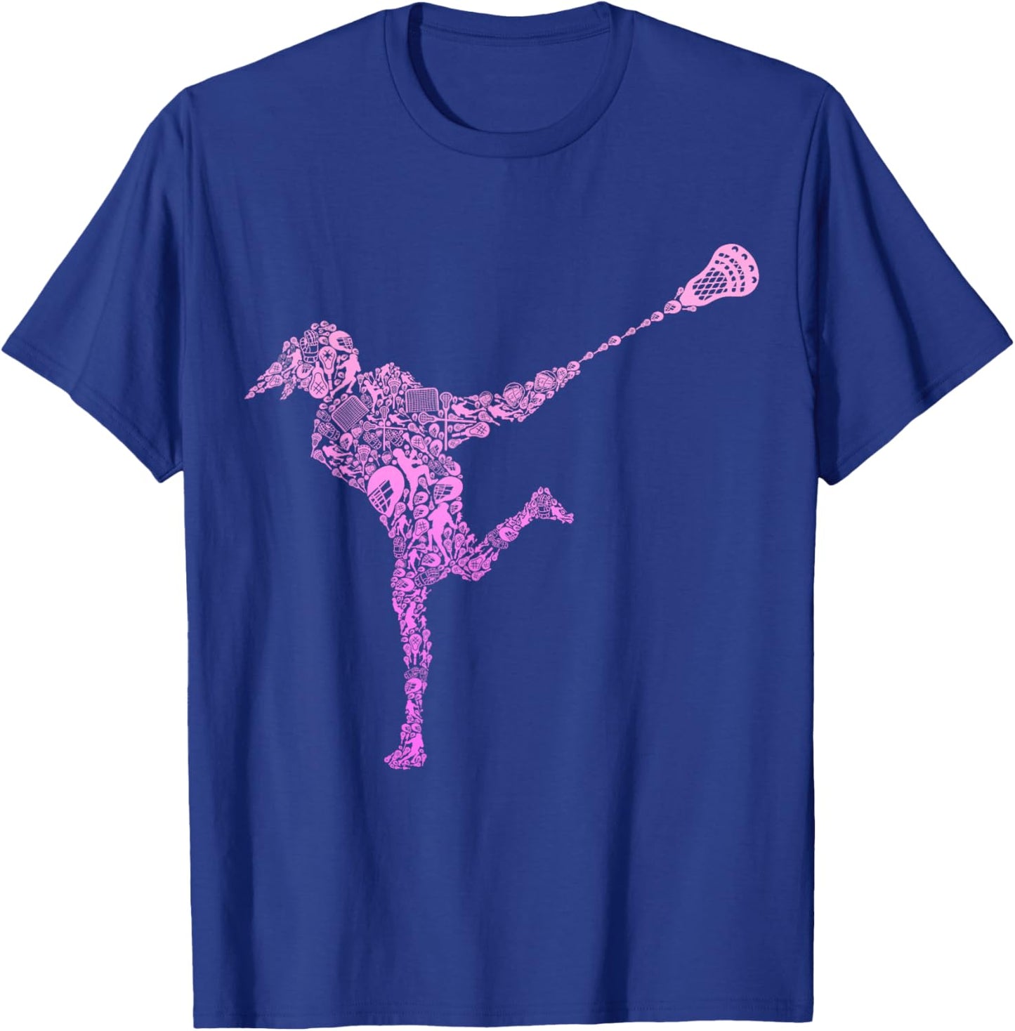 Lacrosse Player Youth Girls Women Kids T-Shirt - T-Shirt | Royal