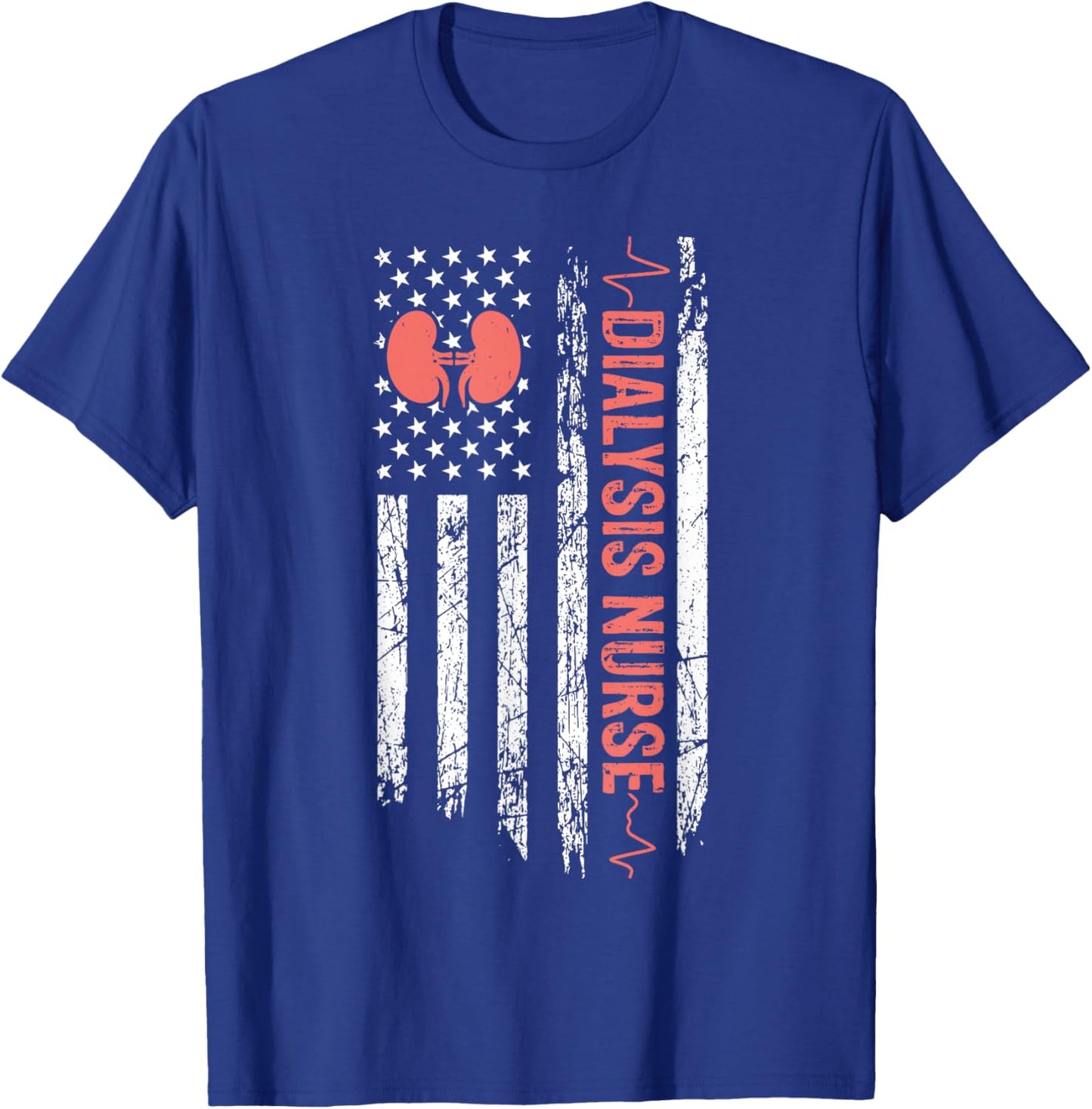 USA Flag Dialysis Nurse - RN Patriotic Nephrology Nurse Men T-Shirt - T-Shirt | Royal