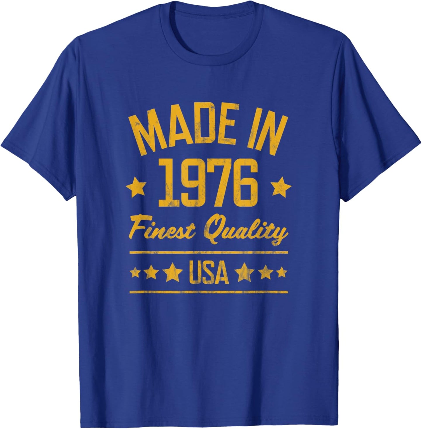 Made in 1976 Finest USA Yellow Gold Print T-Shirt - T-Shirt | Royal
