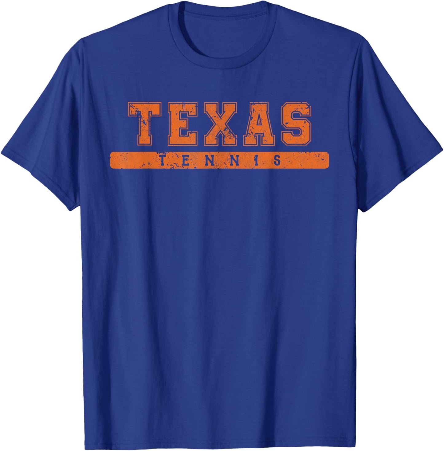 Texas Tennis Orange Vintage Text T-Shirt - T-Shirt | Royal