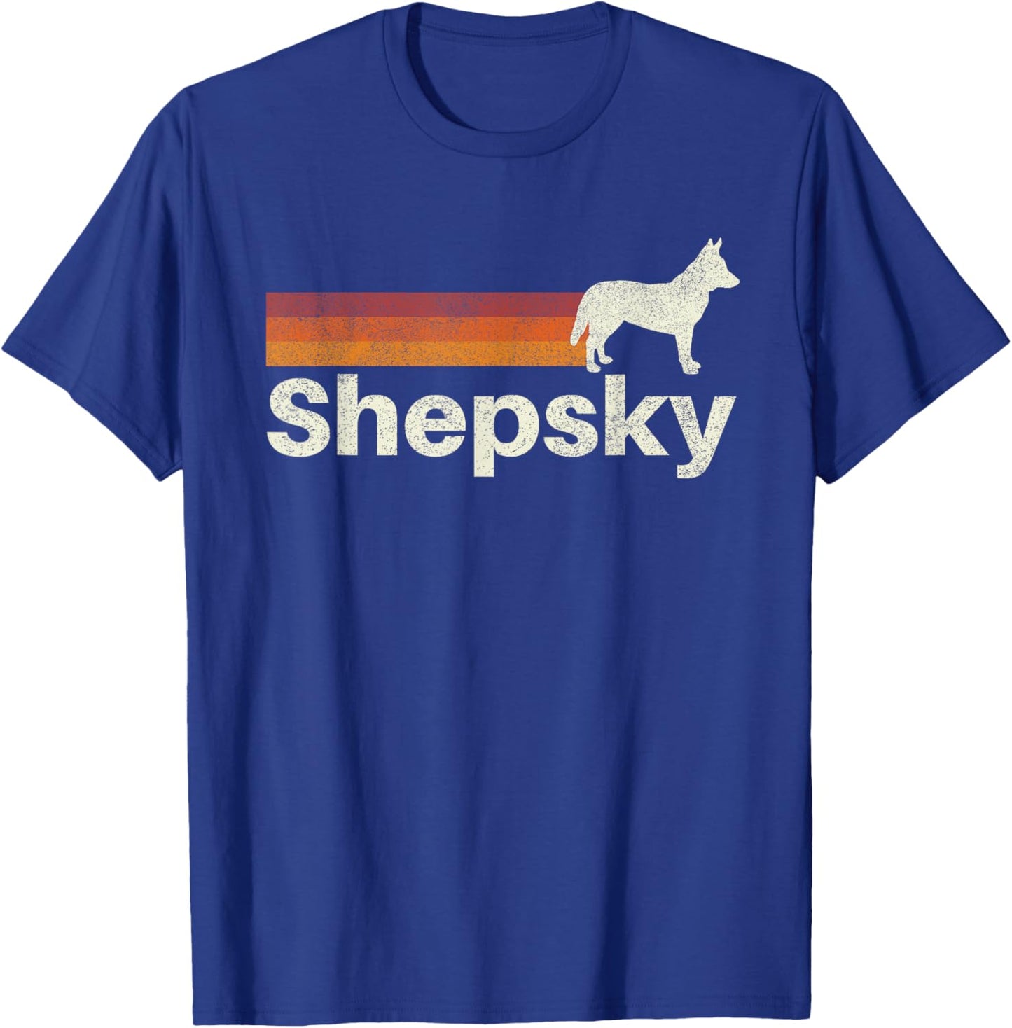 Vintage Shepsky Retro Mom Dad Dog Men Women Girls Kids T-Shirt - T-Shirt | Royal