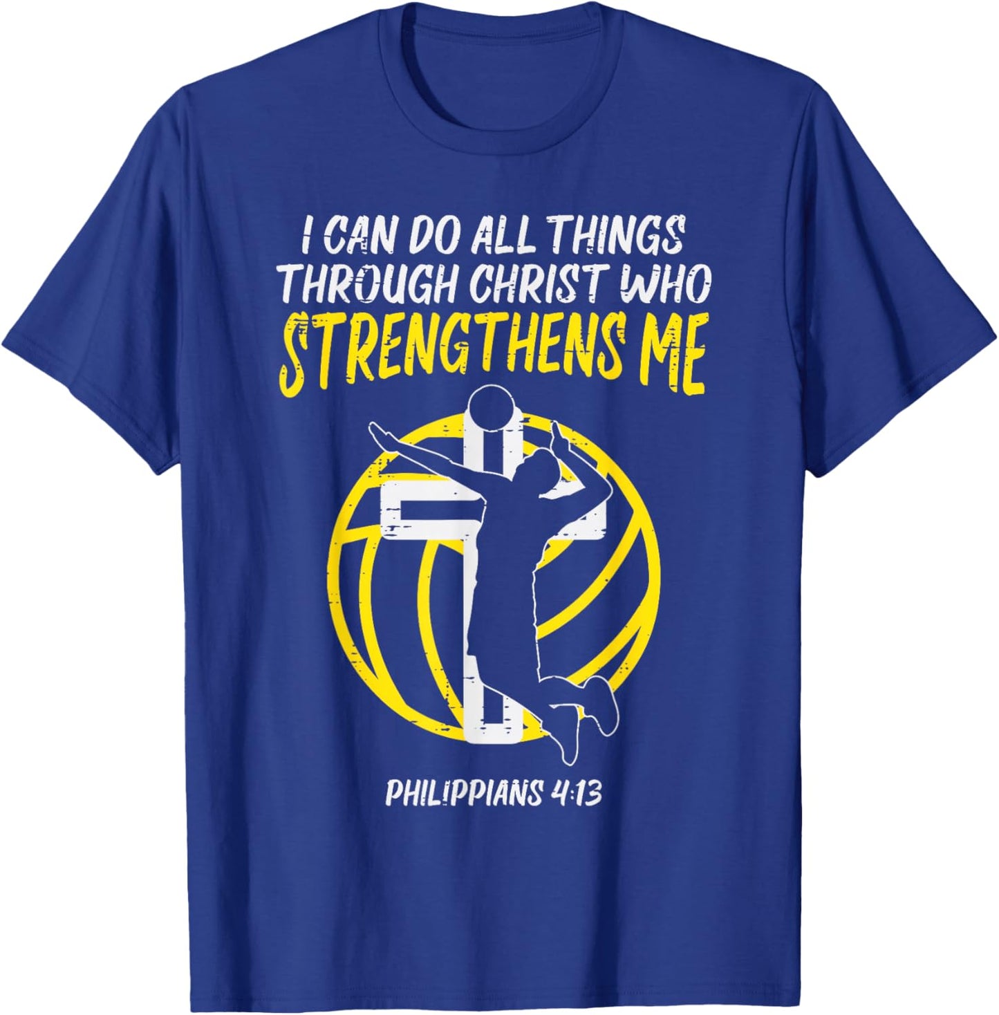 Can Do All Things Volleyball Religious Christian Men Women T-Shirt - T-Shirt | Royal