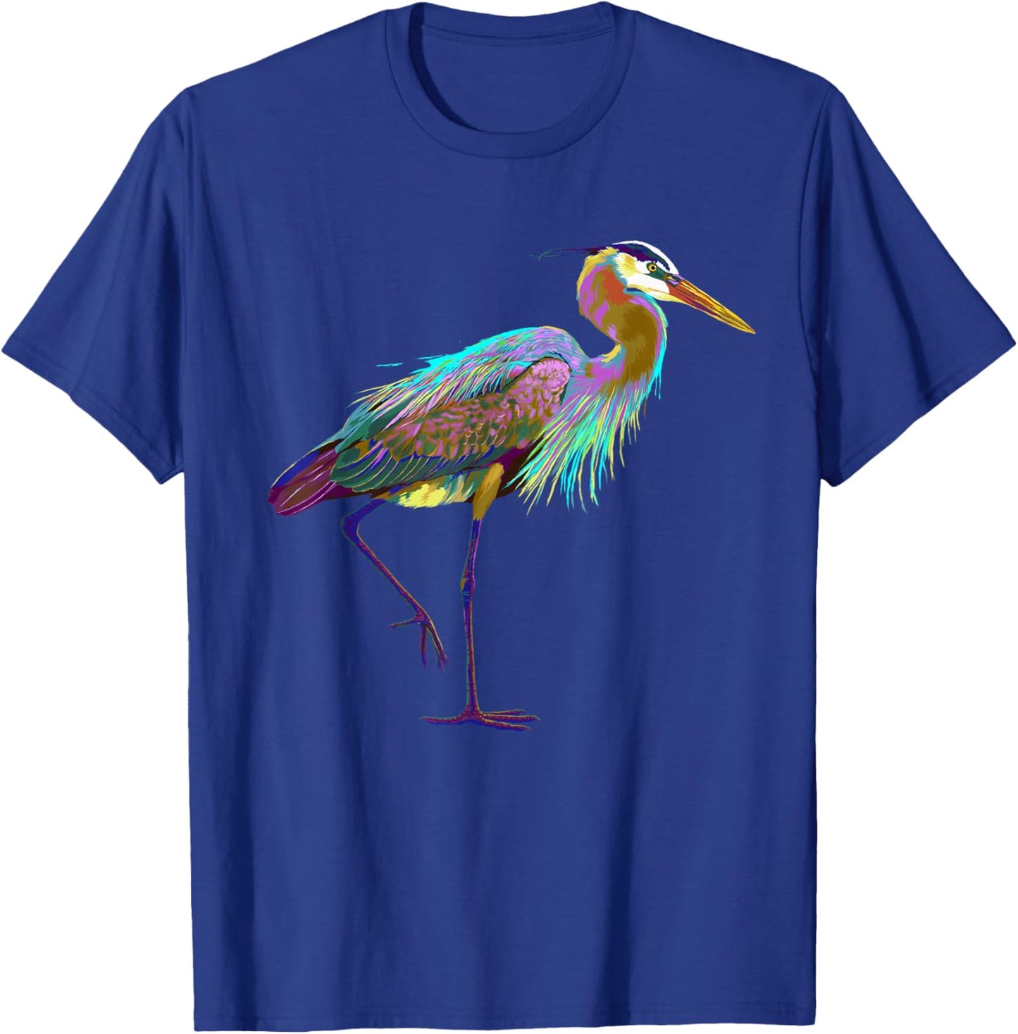 Colourful Splash Bird Blue Heron T-Shirt - T-Shirt | Royal
