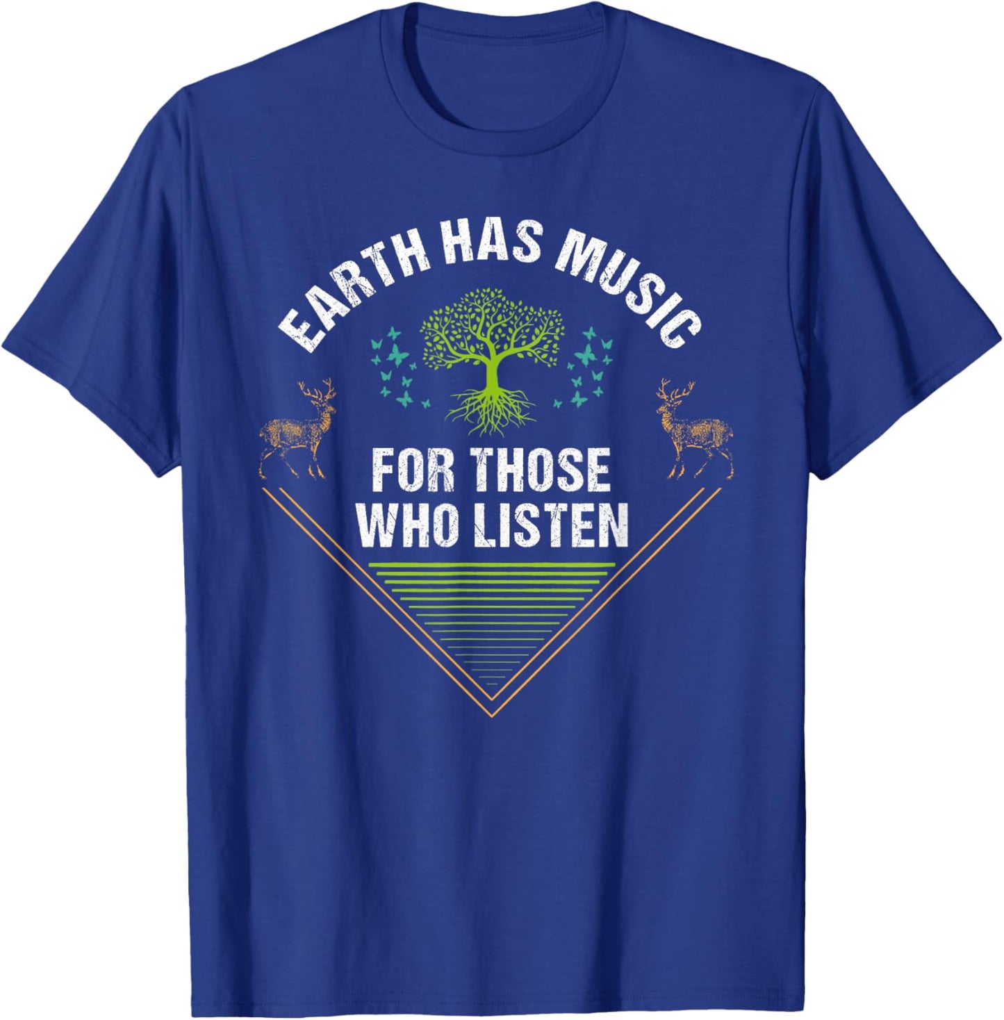 Walk with Nature Earth Music Hiking Themed Outdoor T-Shirt - T-Shirt | Royal