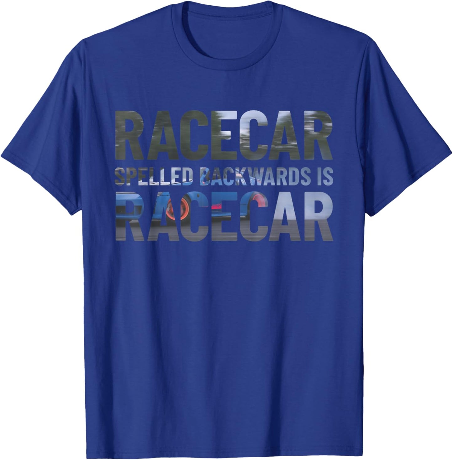 Shifty Driver Carguy Co. Racecar Spelled Backwards Is Still Racecar Funny Black Cotton T-Shirt - T-Shirt | Royal