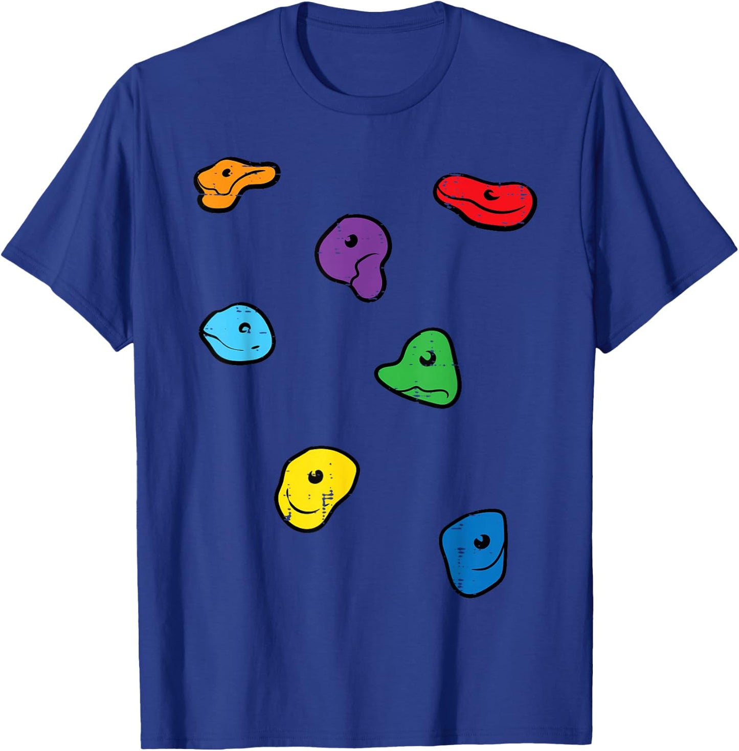 Climbing Holds Wall Rock Climber Bouldering Women Men Kids T-Shirt - T-Shirt | Royal