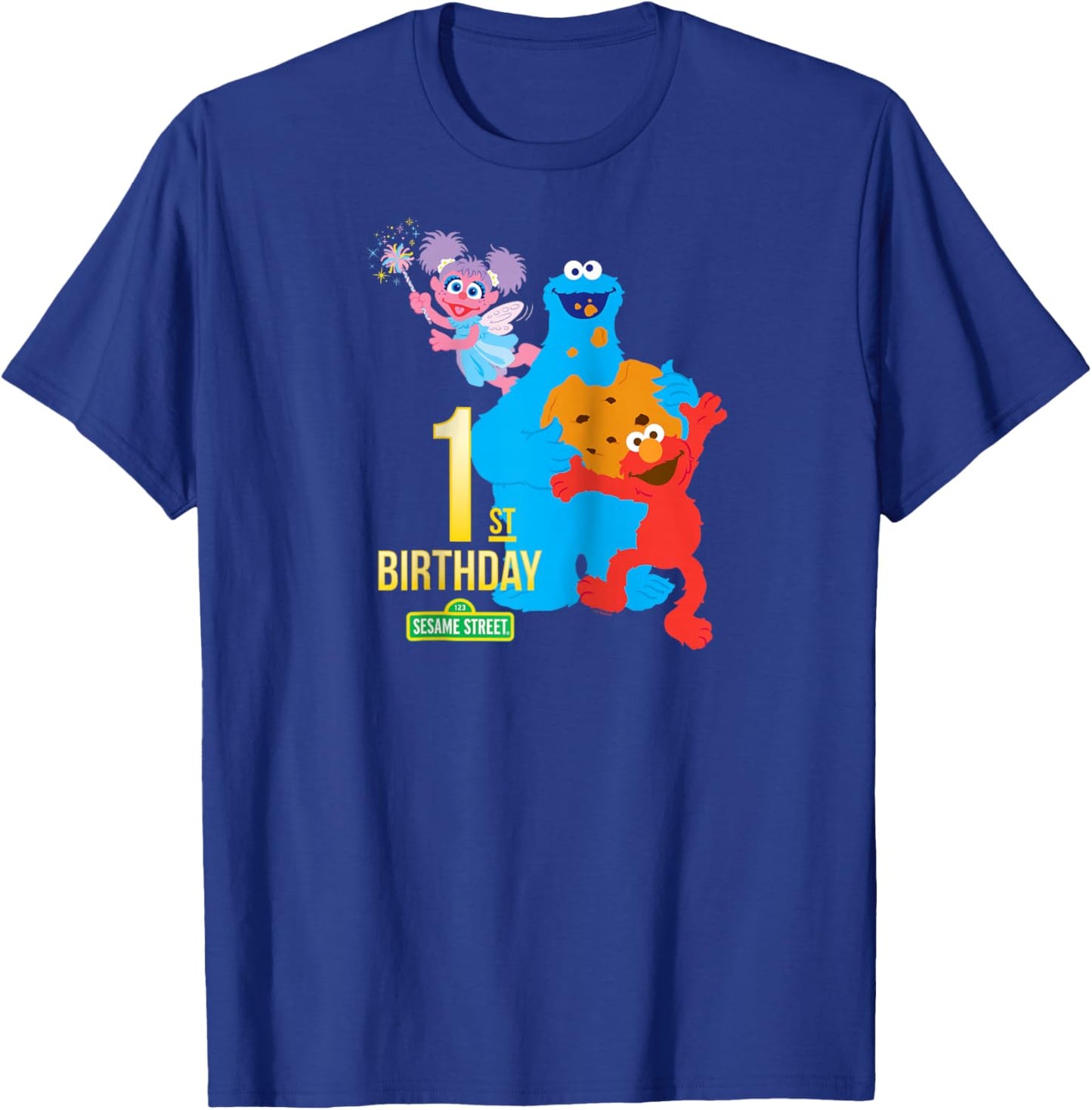 Sesame Street 1st Birthday Raglan Baseball T-Shirt - T-Shirt | Royal