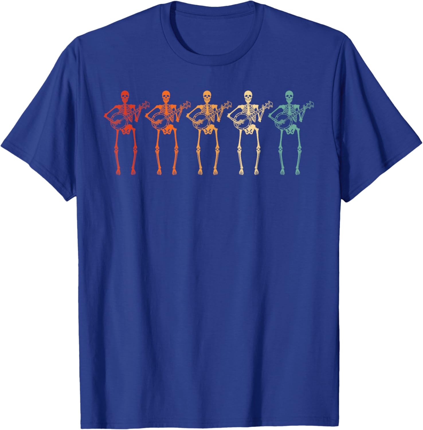 Halloween Skeleton Banjo Player Costume Outfit Musician T-Shirt - T-Shirt | Royal