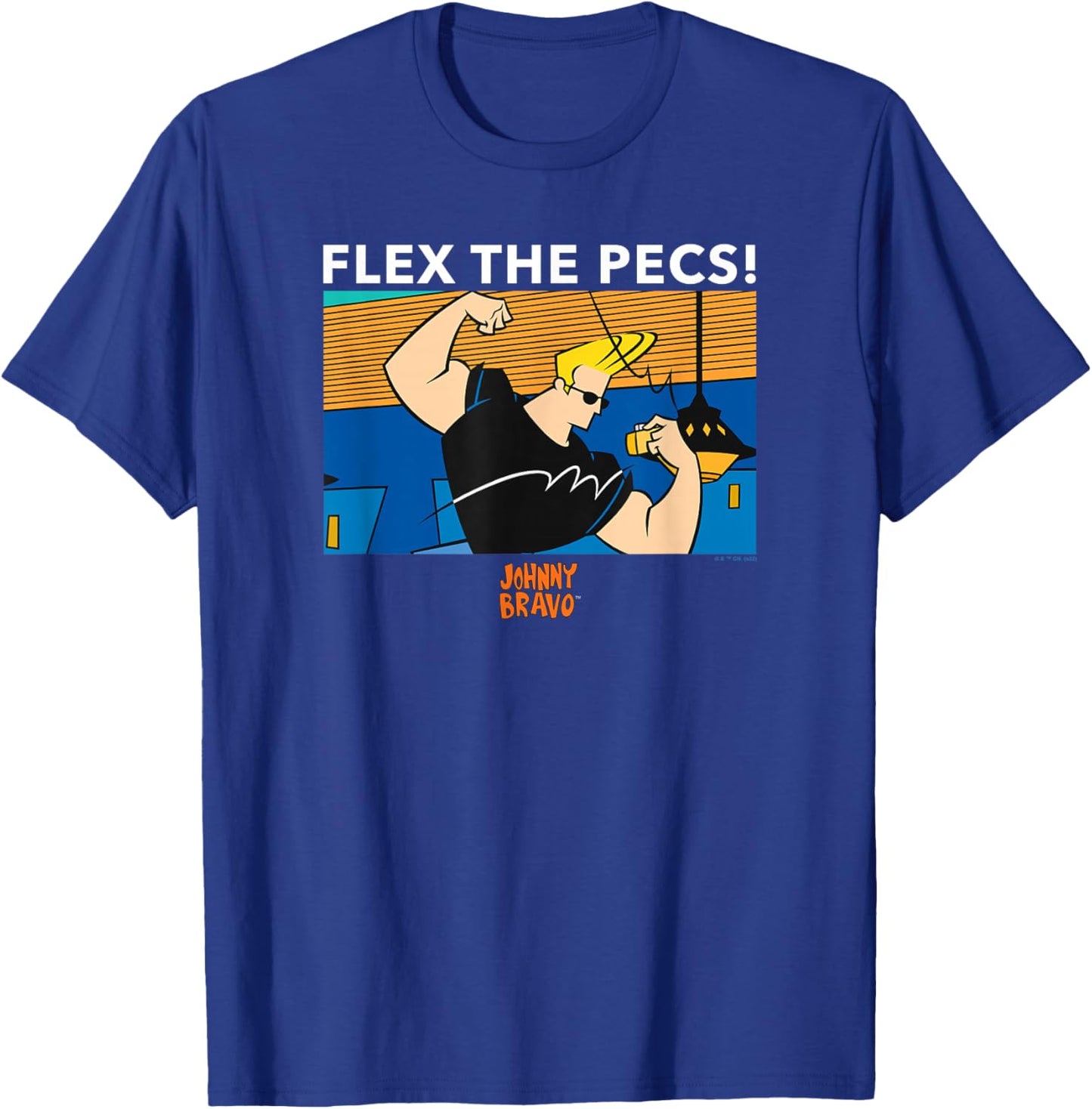 Johnny Bravo Flex The Pecs! Johnny Bravo Poster T-Shirt - T-Shirt | Royal