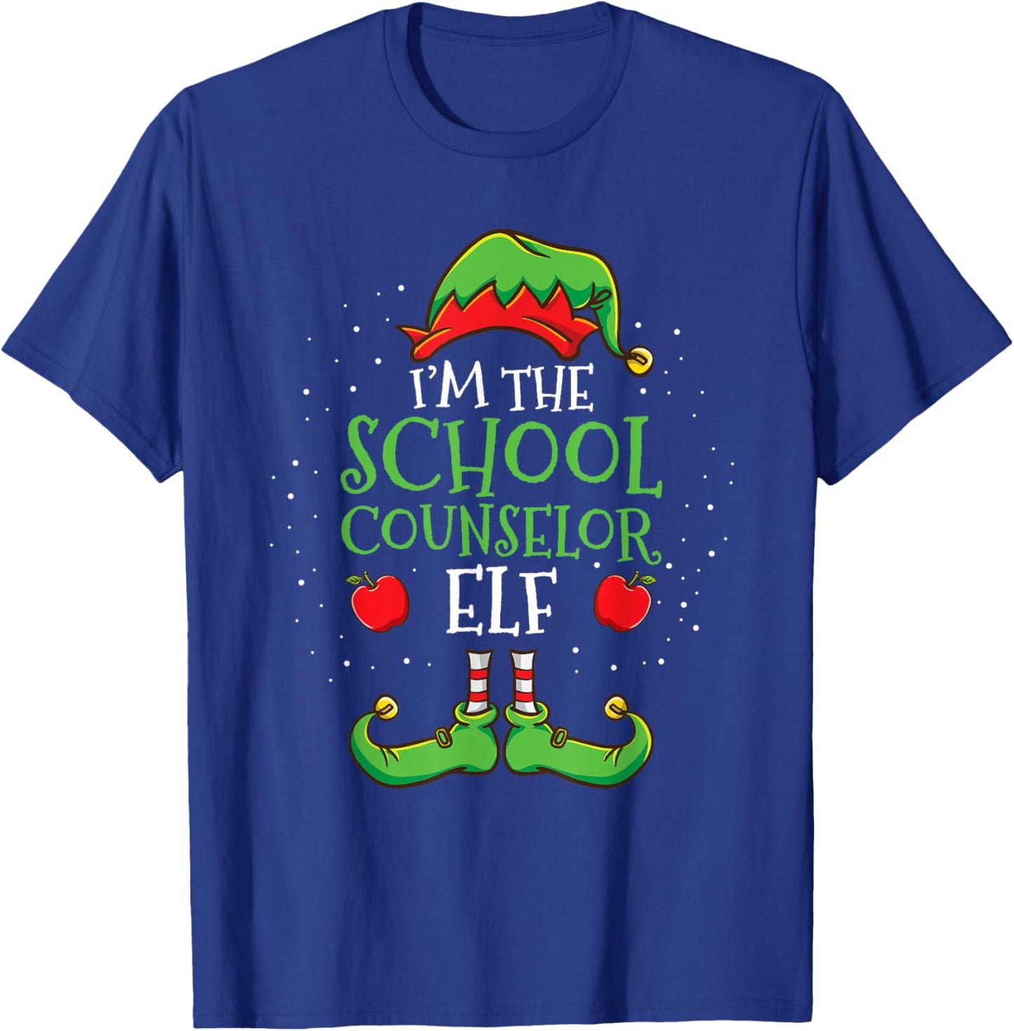 Im The School Counselor Elf Christmas T-Shirt - T-Shirt | Royal