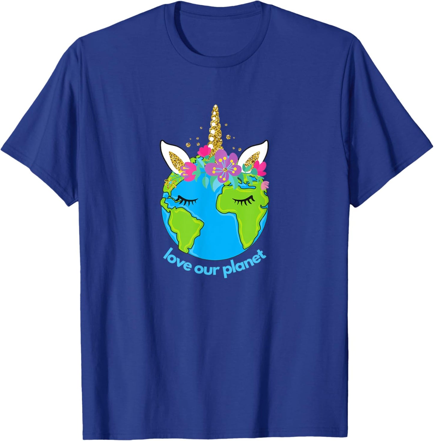 Earth Day 2021 Cute for Toddler Kids Unicorn Face Sleepy T-Shirt - T-Shirt | Royal