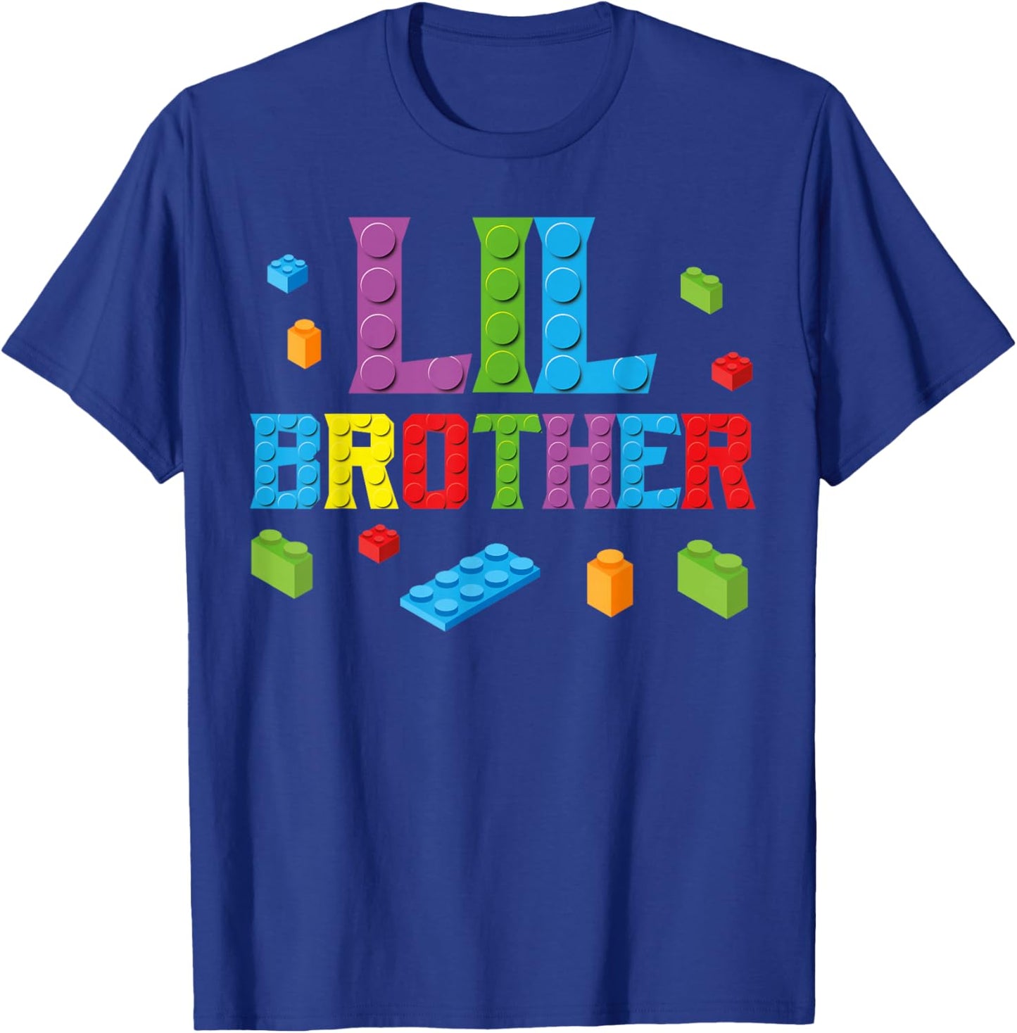 Lil Brother Master Builder Building Bricks Blocks Family Set T-Shirt - T-Shirt | Royal
