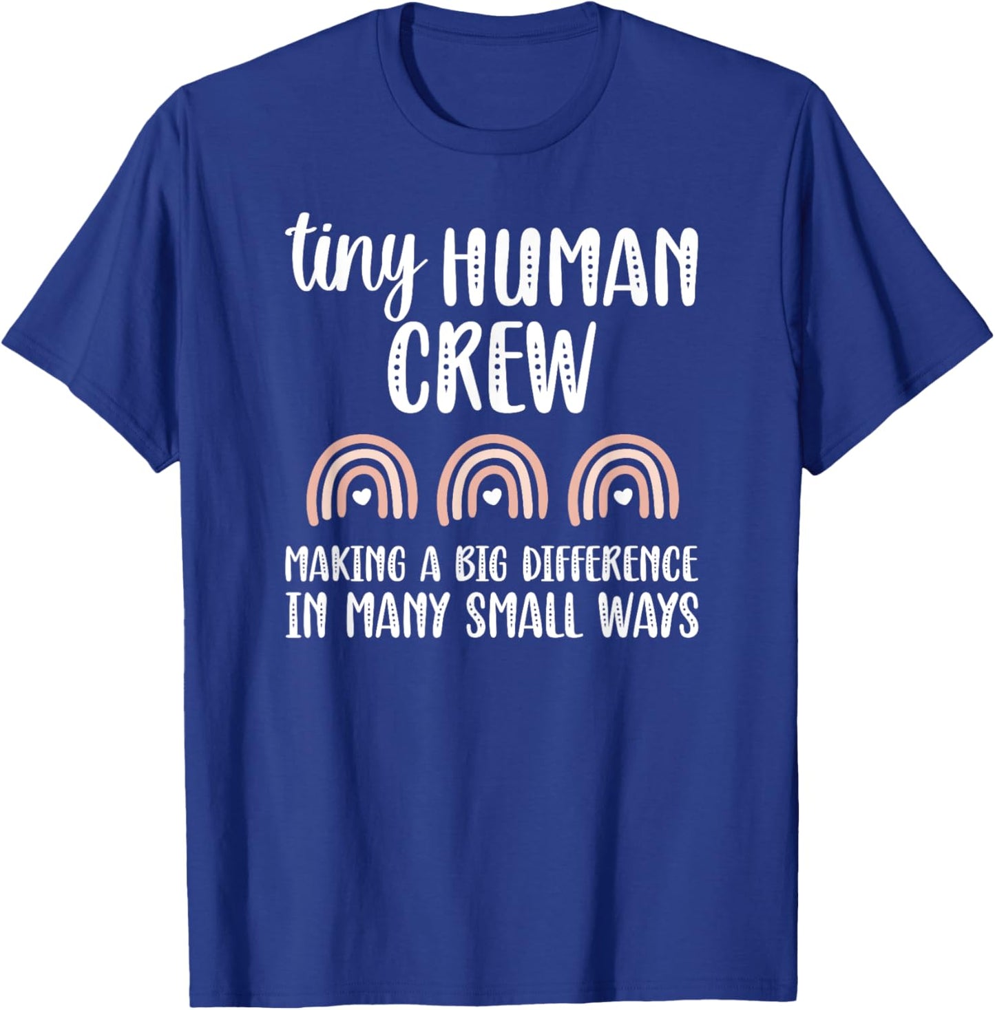 Tiny Human Crew Pediatric Nursing Crew Peds Nurse Squad T-Shirt - T-Shirt | Royal