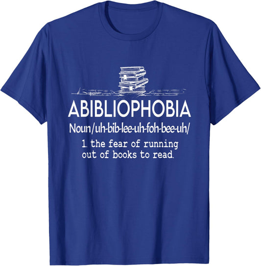 Abibliophobia - Funny Reading Bookworm Reader Present T-Shirt - T-Shirt | Royal