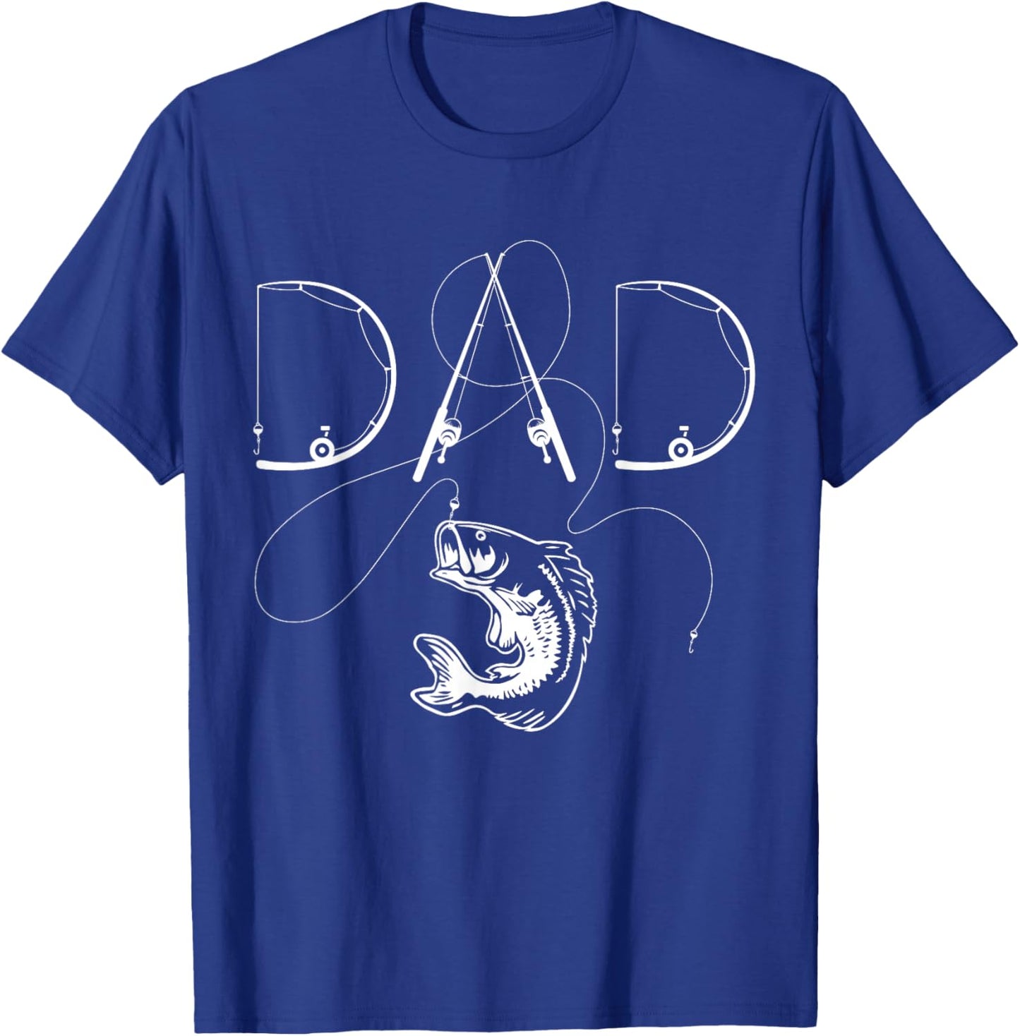 Fisherman Dad Fishing Enthusiast Fish Lover Daddy Father T-Shirt - T-Shirt | Royal