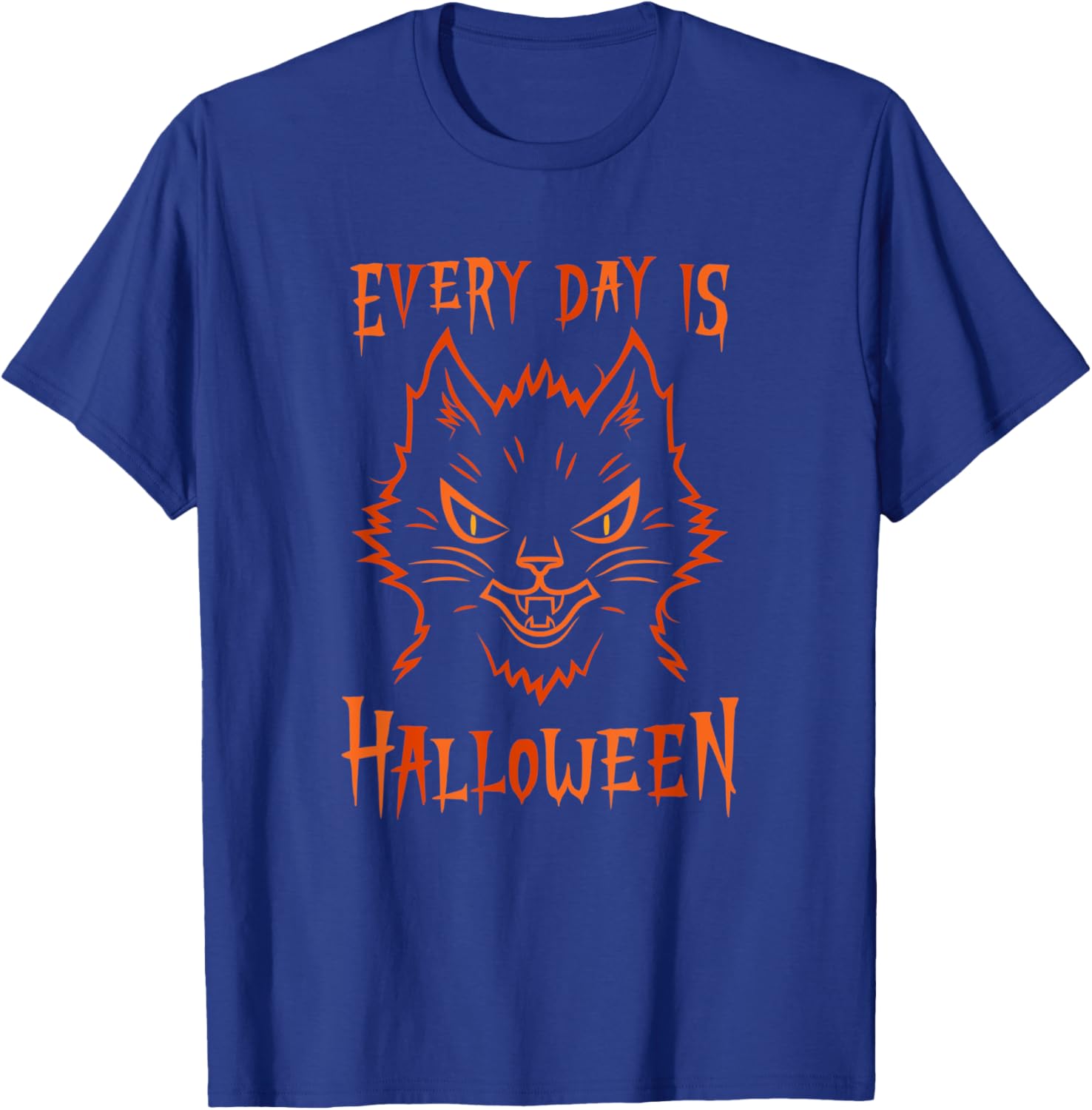 Every Day Is Halloween Scary Black Cat T-Shirt - T-Shirt | Royal