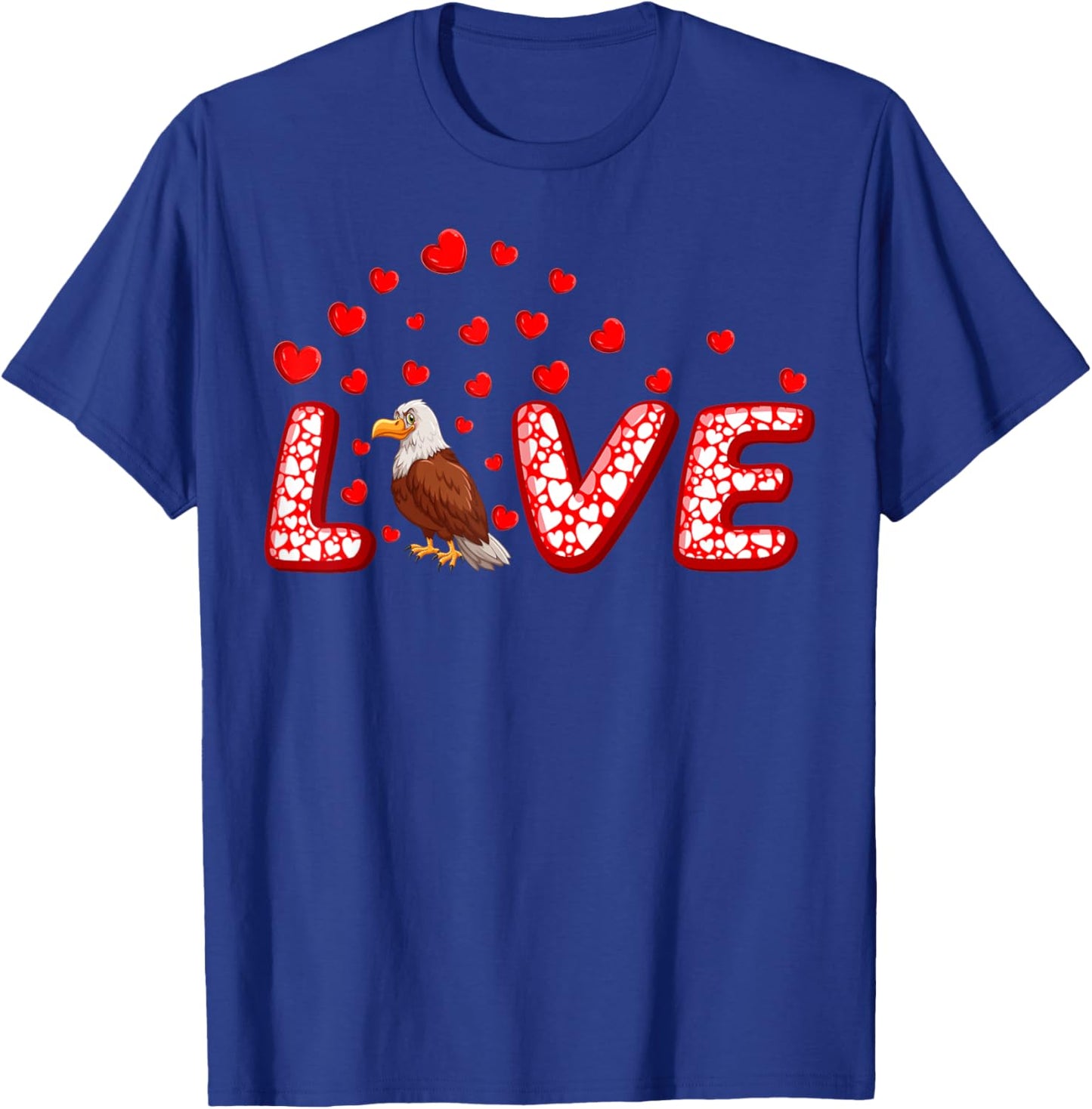 Eagle Bird Lover Funny Hearts Love Eagle Valentine's Day T-Shirt - T-Shirt | Royal