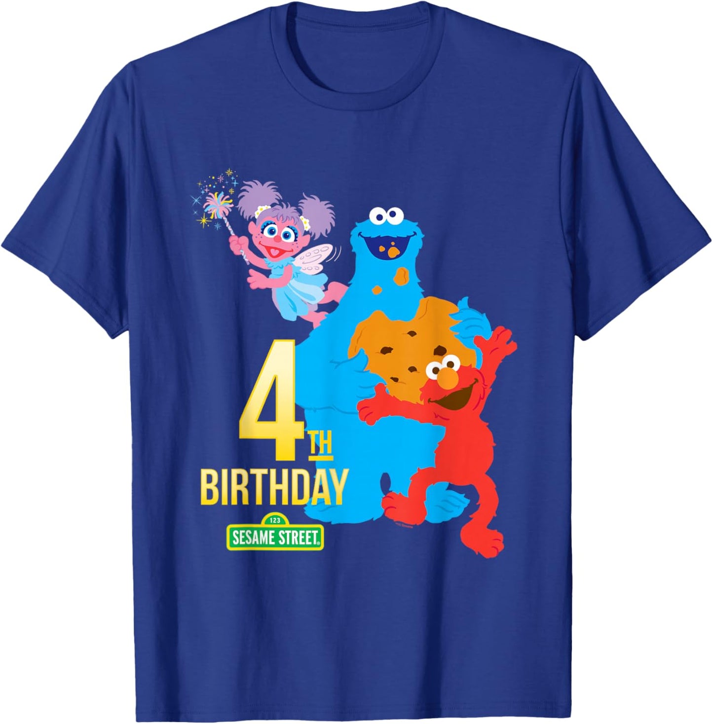 Sesame Street 4th Birthday T-Shirt - T-Shirt | Royal
