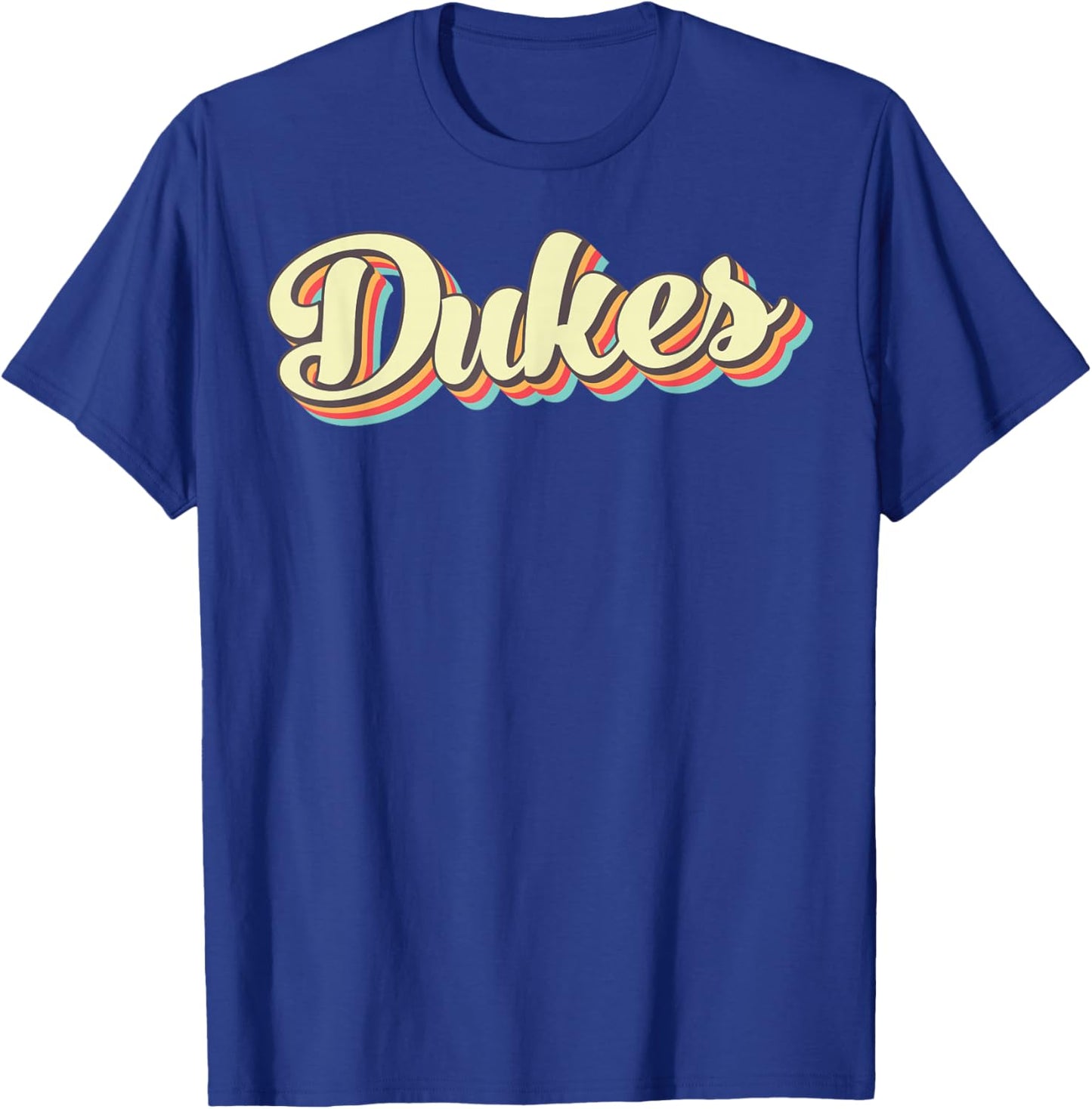 Dukes Retro Art Baseball Font Vintage T-Shirt - T-Shirt | Royal