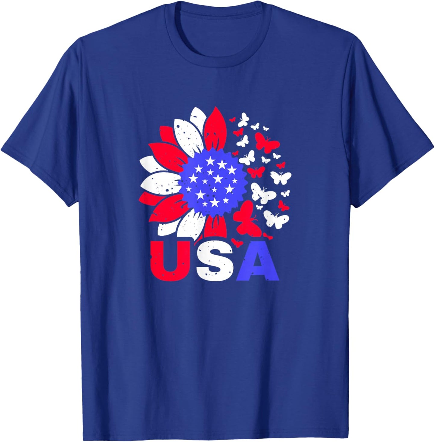 American Flag 4th of July Proud USA Flower Girl T-Shirt - T-Shirt | Royal