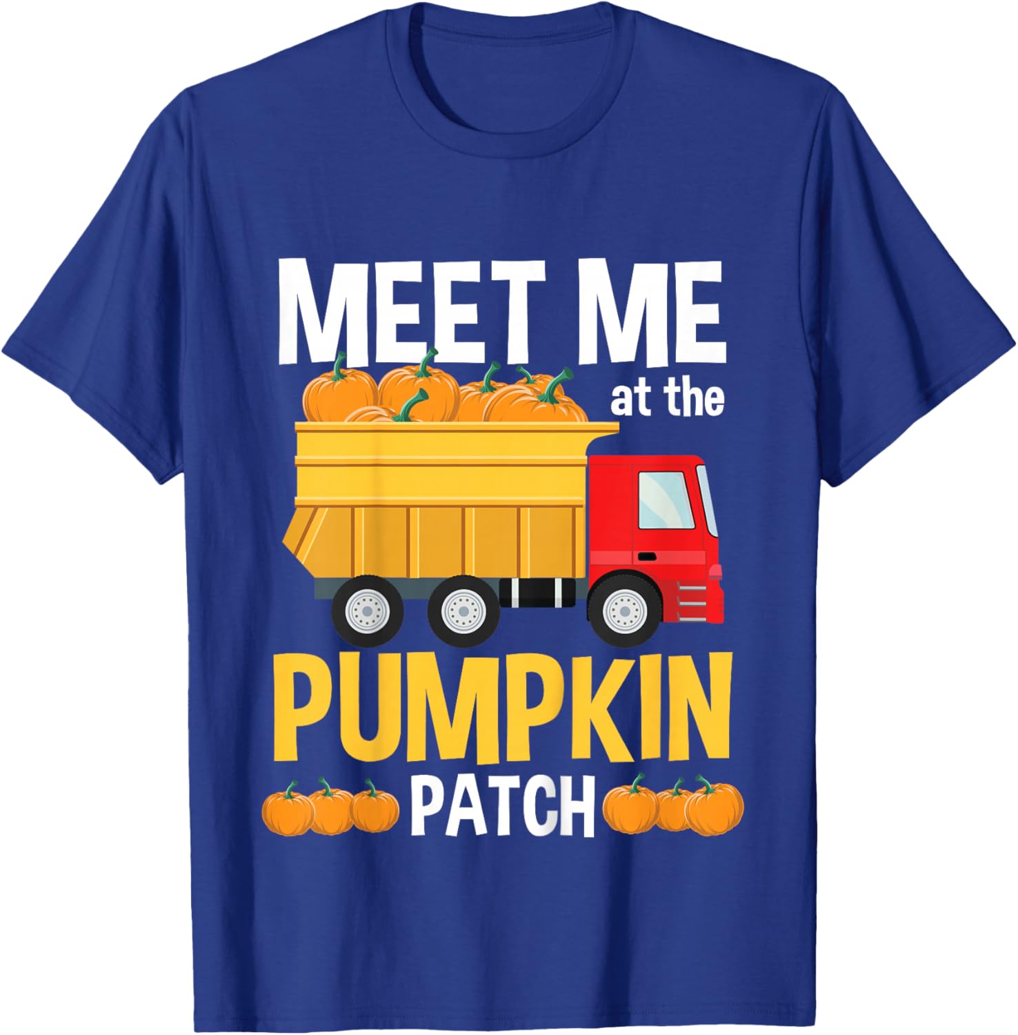 Kids Halloween Thanksgiving Truck Meet Me At The Pumpkin Patch T-Shirt - T-Shirt | Royal