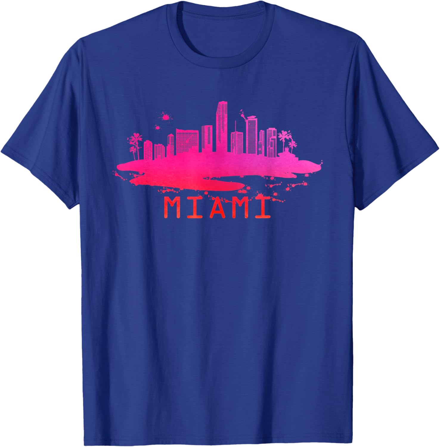Modern Miami Cityscape Souvenir - Miami Skyline T-Shirt - T-Shirt | Royal