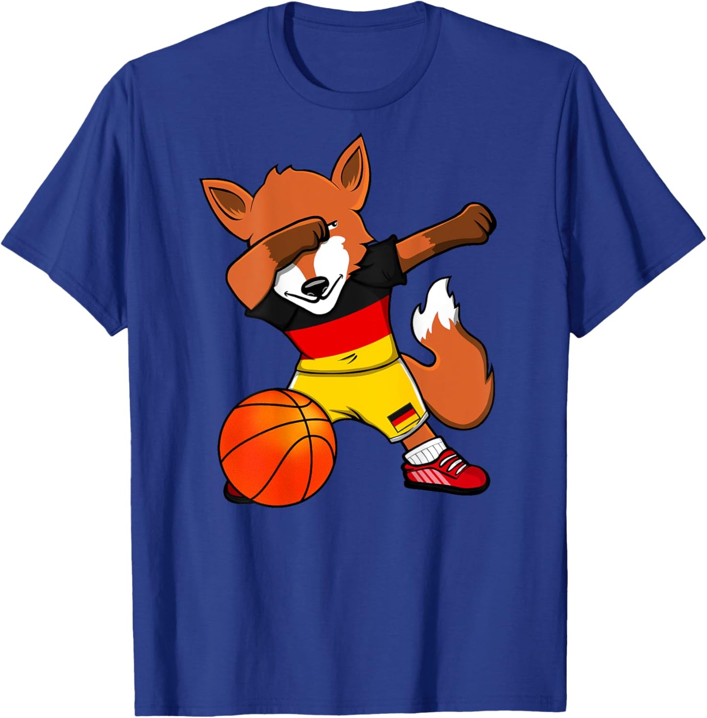 Dabbing Fox Germany Basketball Fans Jersey German Flag Sport T-Shirt - T-Shirt | Royal
