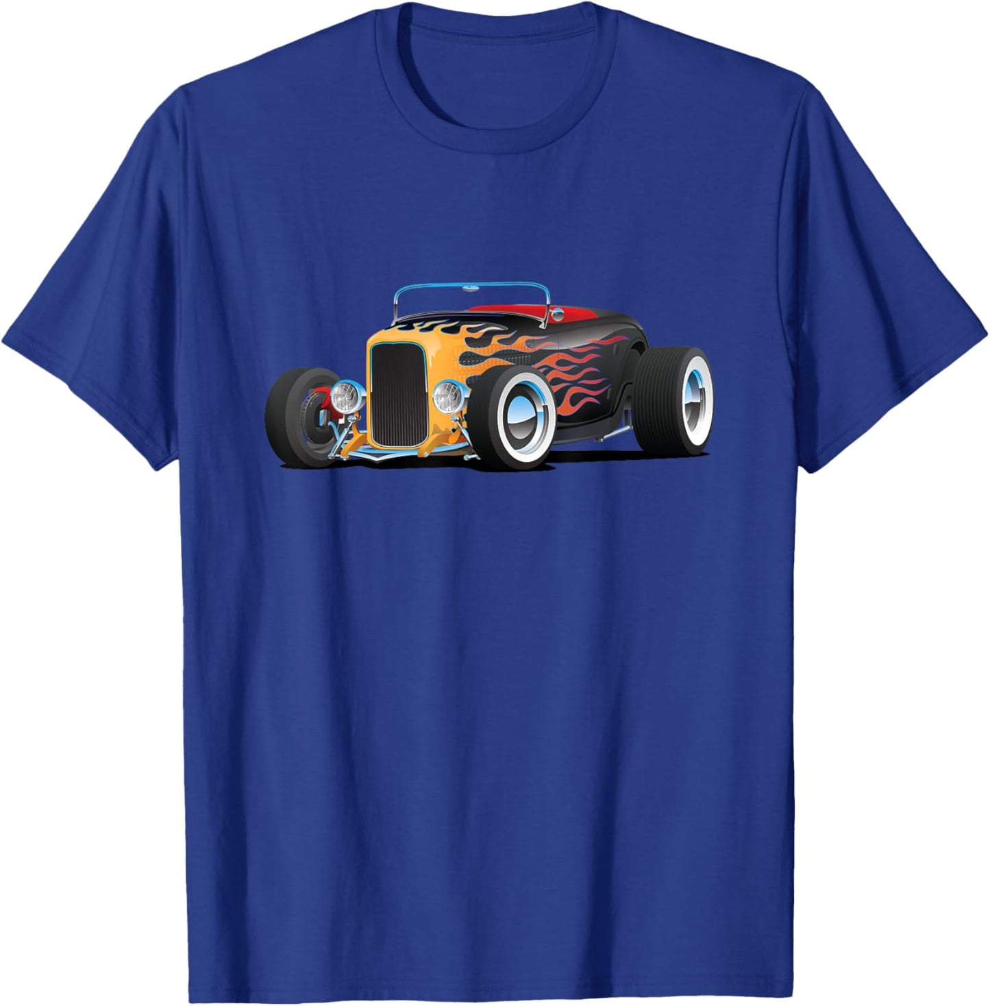 Classic Retro Vintage Custom Hotrod Car Illustration T-Shirt - T-Shirt | Royal