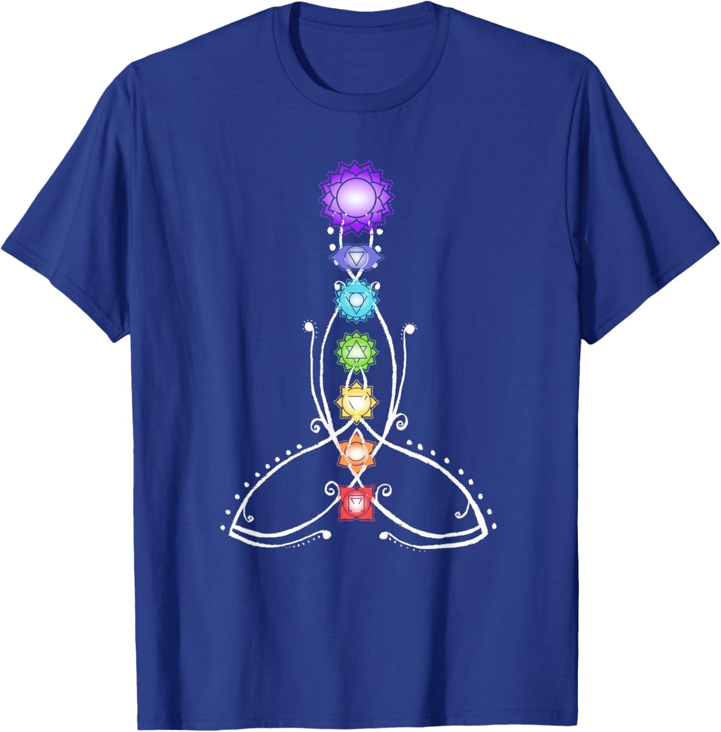 Yoga Meditation Spiritual Body Energy Centres Chakra T-Shirt - T-Shirt | Royal