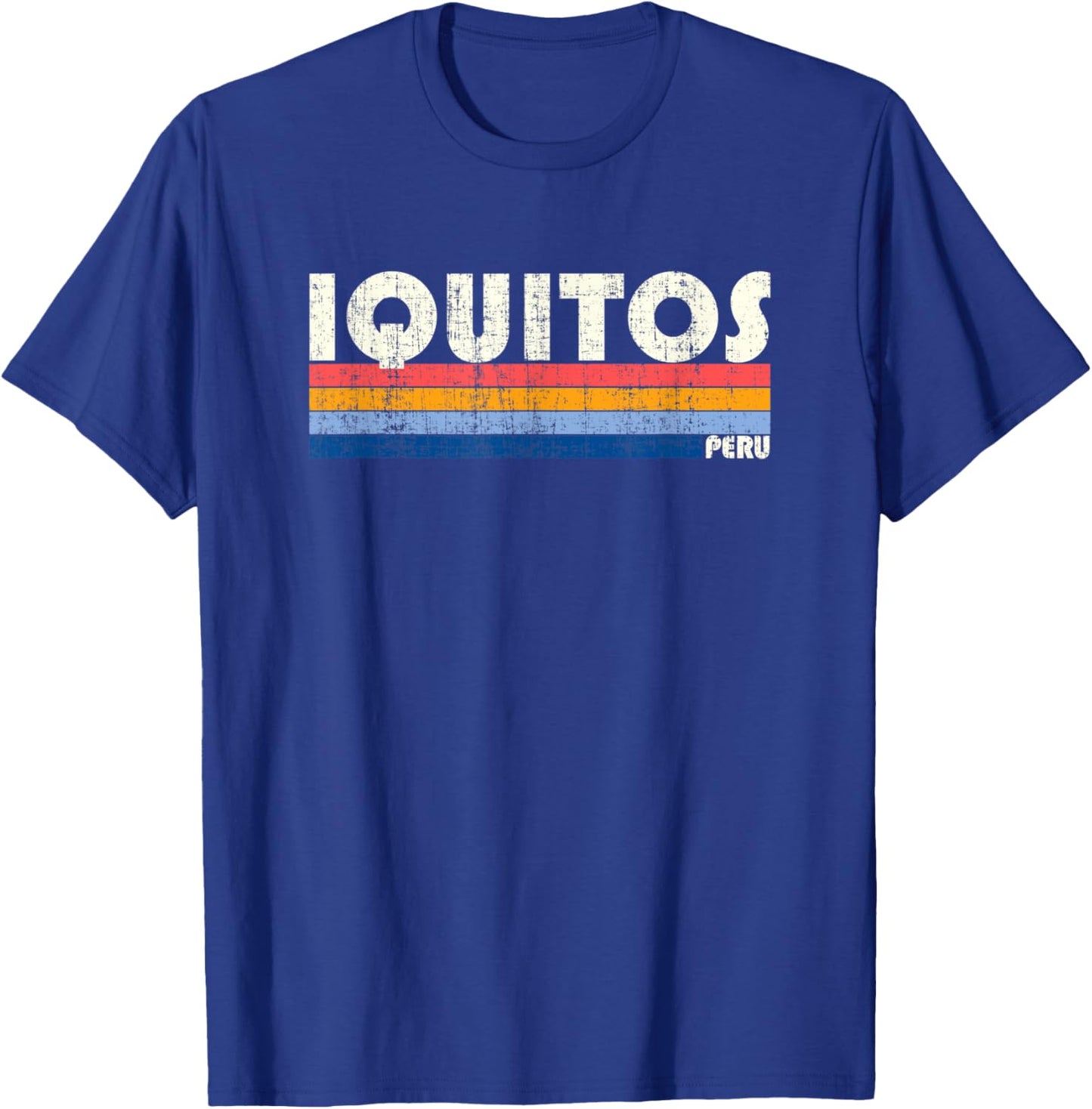 Retro Vintage 70s 80s Style Iquitos, Peru T-Shirt - T-Shirt | Royal