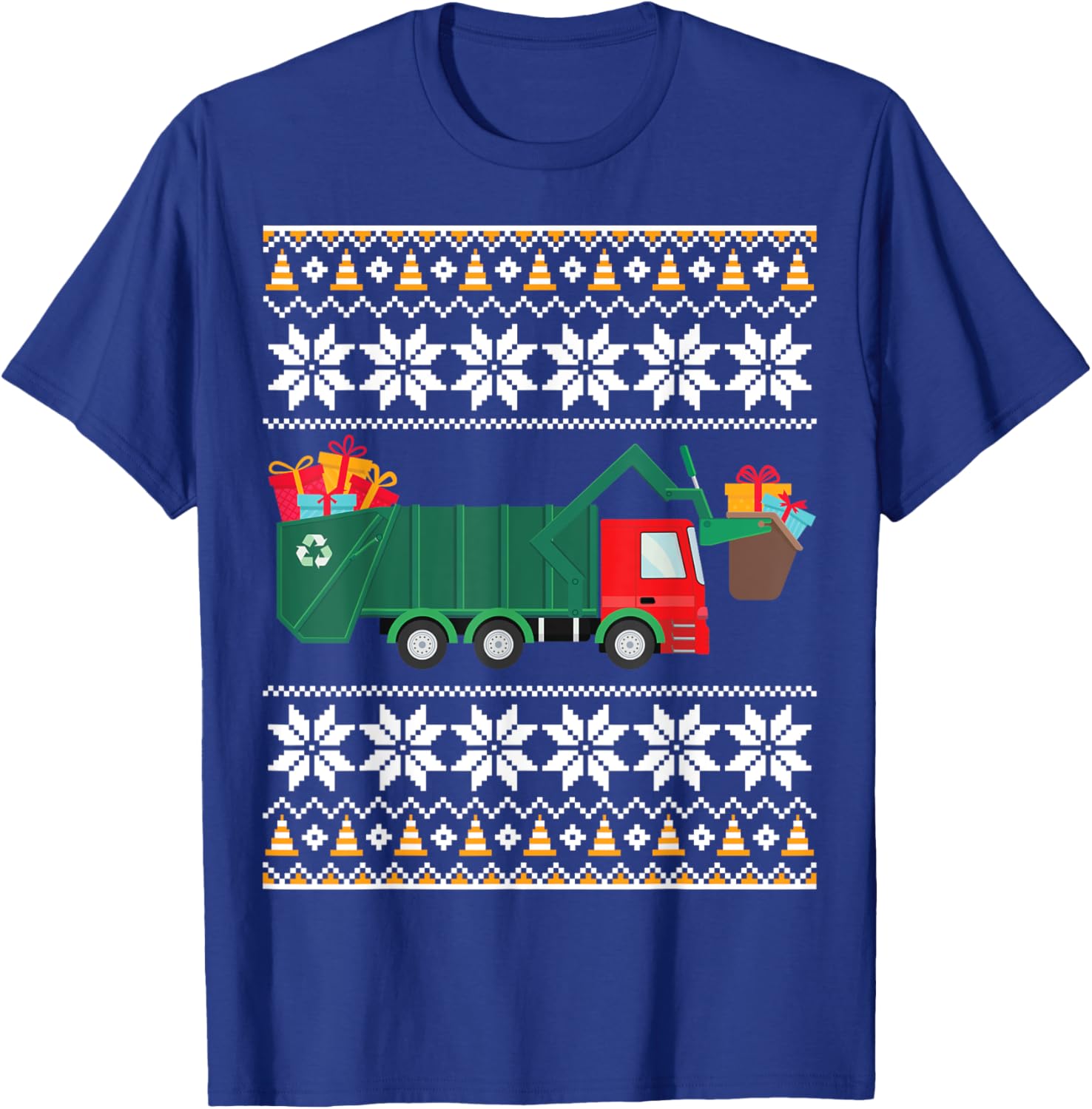 Truck Christmas Shirt Boys Kids Men Garbage Truck Funny T-Shirt - T-Shirt | Royal