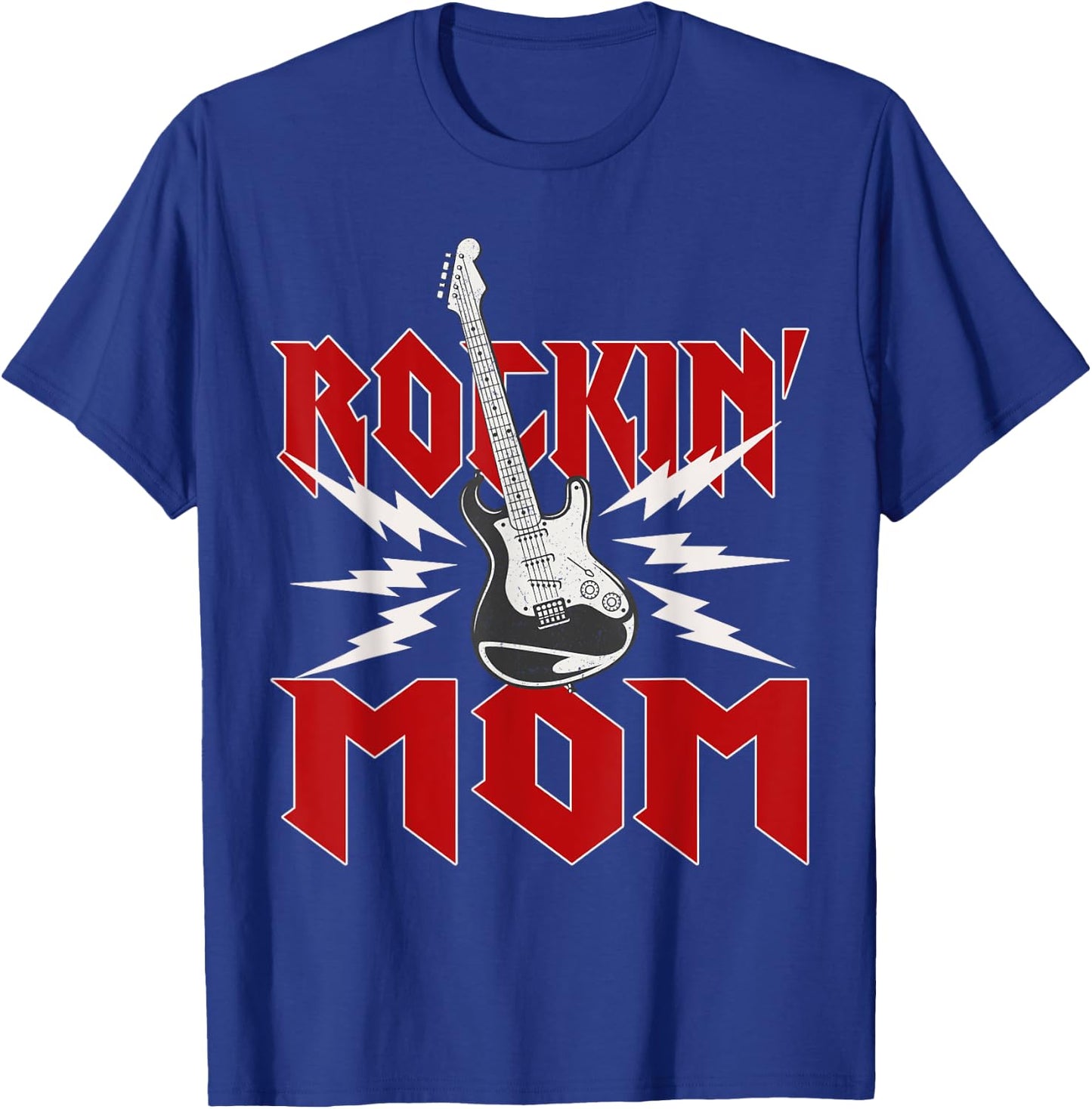 Mom Rockin One Birthday Family Matching Rock Guitar T-Shirt - T-Shirt | Royal