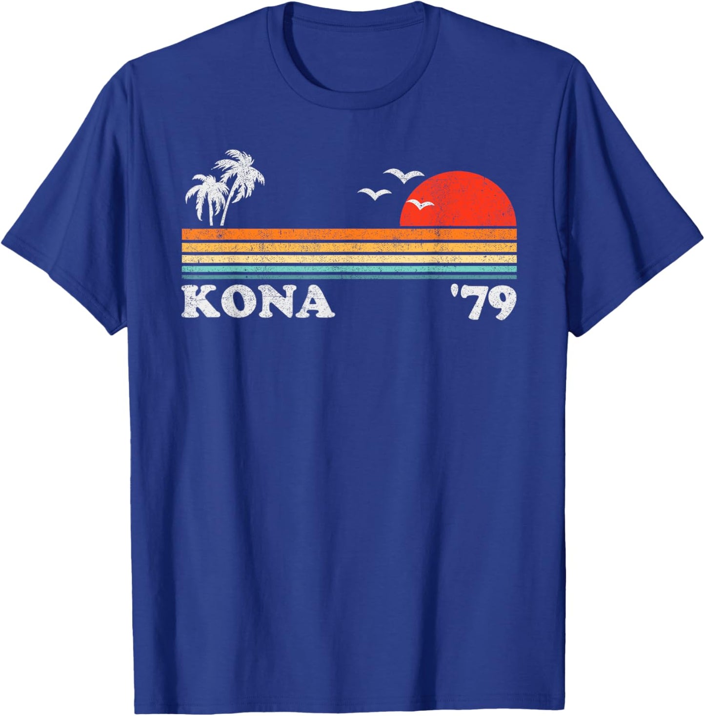 Vintage Kona Hawaii Beach Retro Hawaiian Surfing 70's Gift T-Shirt - T-Shirt | Royal