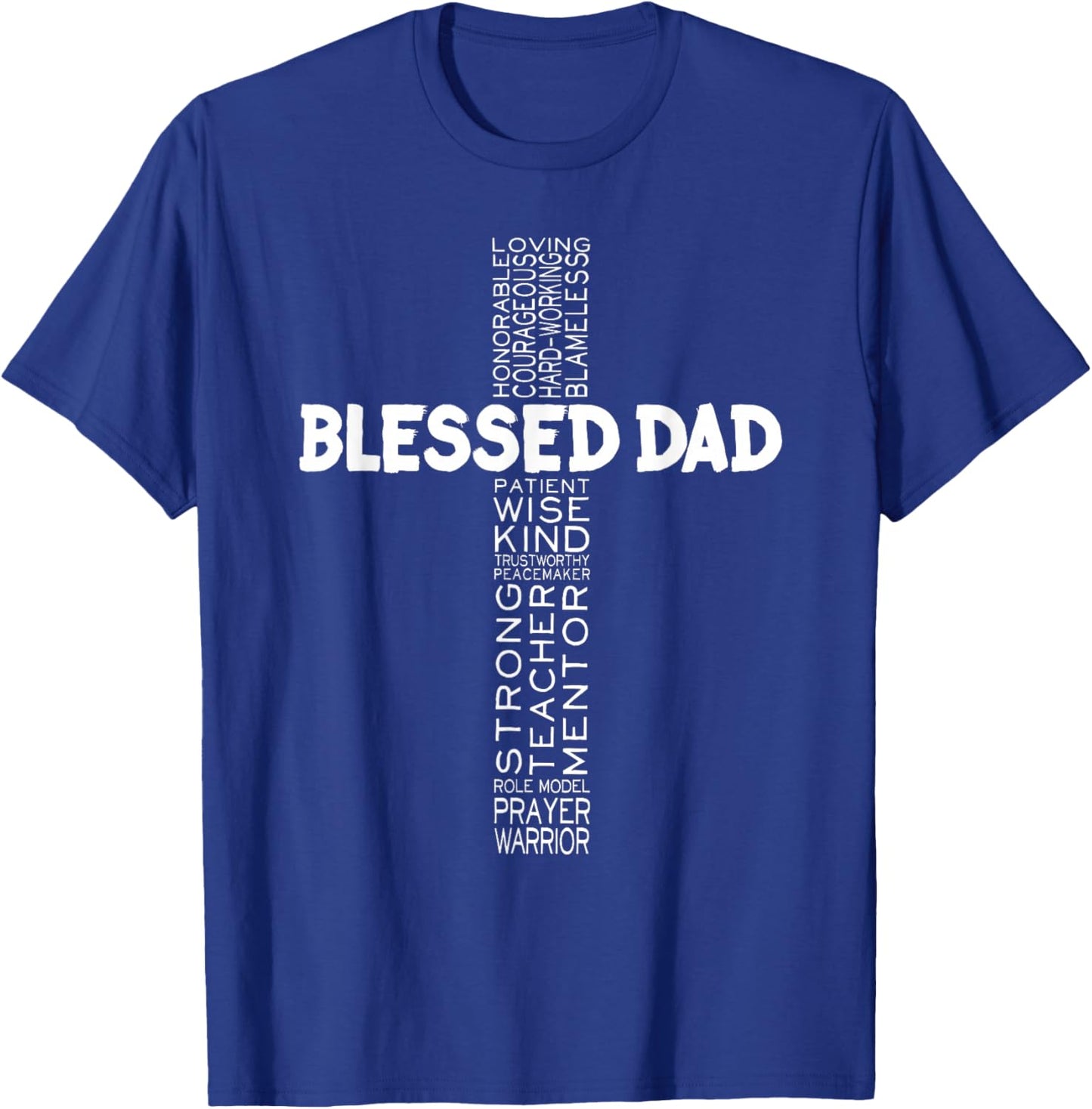 Father's Day Gift Dad Husband Blessed Dad Christian T-Shirt - T-Shirt | Royal