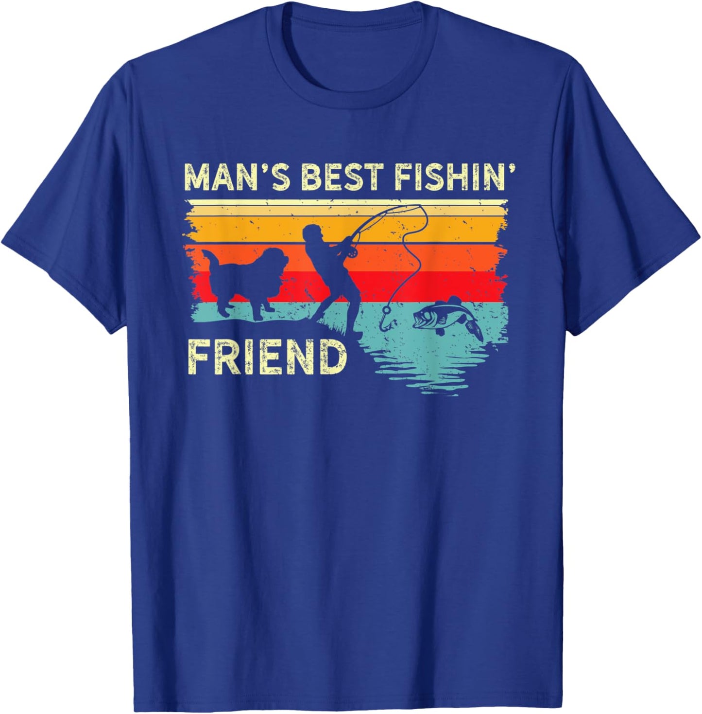 Bernese Mountain Dog Fishing Buddy Dog Best Friend Fisherman T-Shirt - T-Shirt | Royal