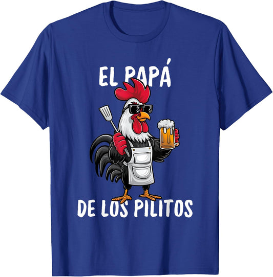 El Papa de lo pollitos funny Spanish Dia del Padre Women Men T-Shirt - T-Shirt | Royal