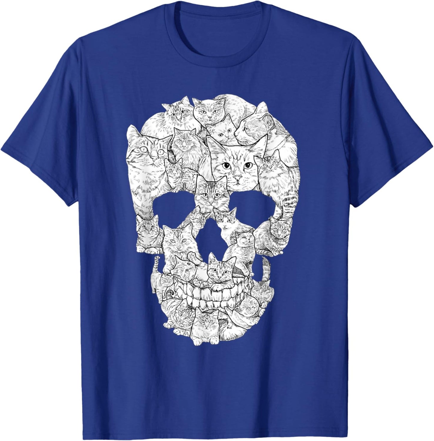 Cat Skull - Kitty Skeleton Halloween Costume Idea Women Kids T-Shirt - T-Shirt | Royal