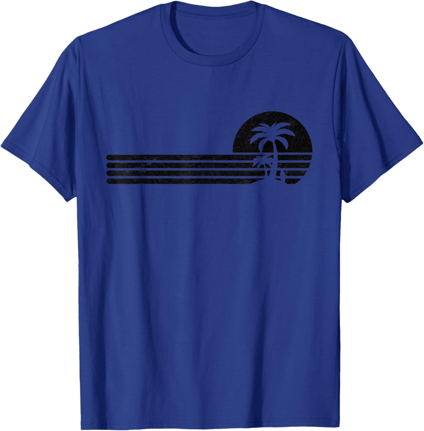 Palm Tree Retro Vintage Tropical Island Beach Vacation Surf Women Kids T-Shirt - T-Shirt | Royal