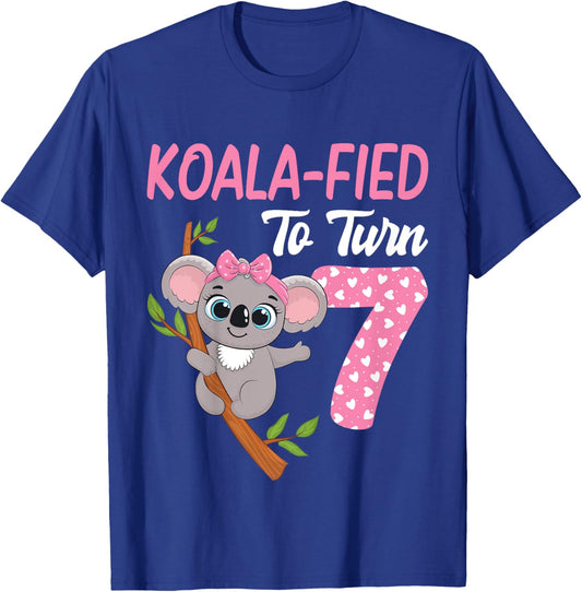7 Year Old Koala 7th Birthday Party Animal Koala Lover T-Shirt - T-Shirt | Royal