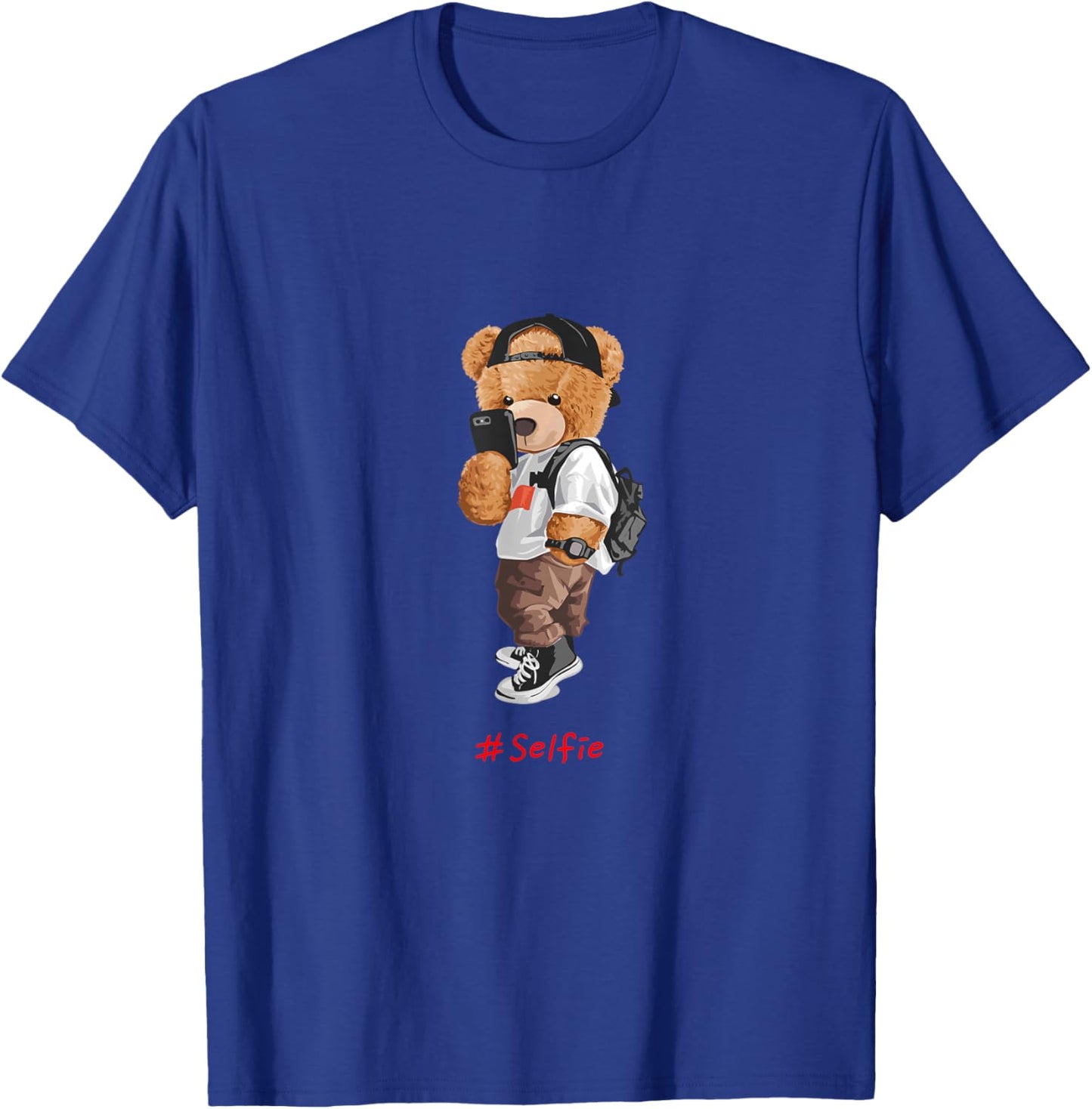 Men's Women's Kids Teddy Bear Graphic Cool Designs Funny Small T-Shirt - T-Shirt | Royal