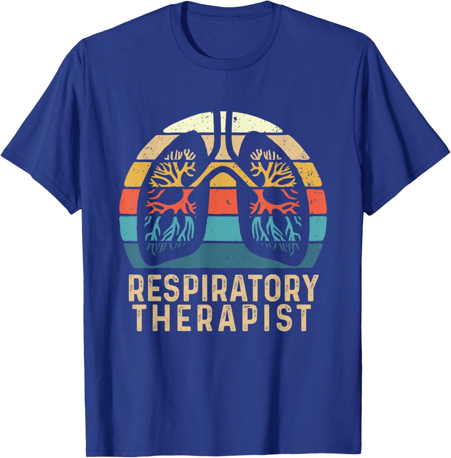 Respiratory Therapist - Retro Vintage Lungs Pulmonology RT T-Shirt - T-Shirt | Royal