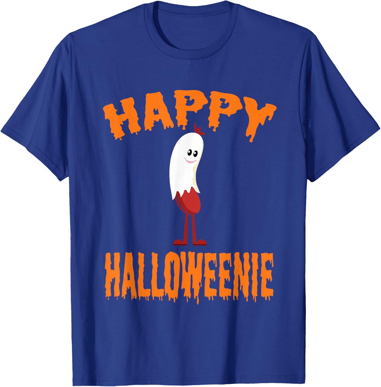 Happy Halloweenie Adult Halloween Humor Joke Hotdog T-Shirt - T-Shirt | Royal