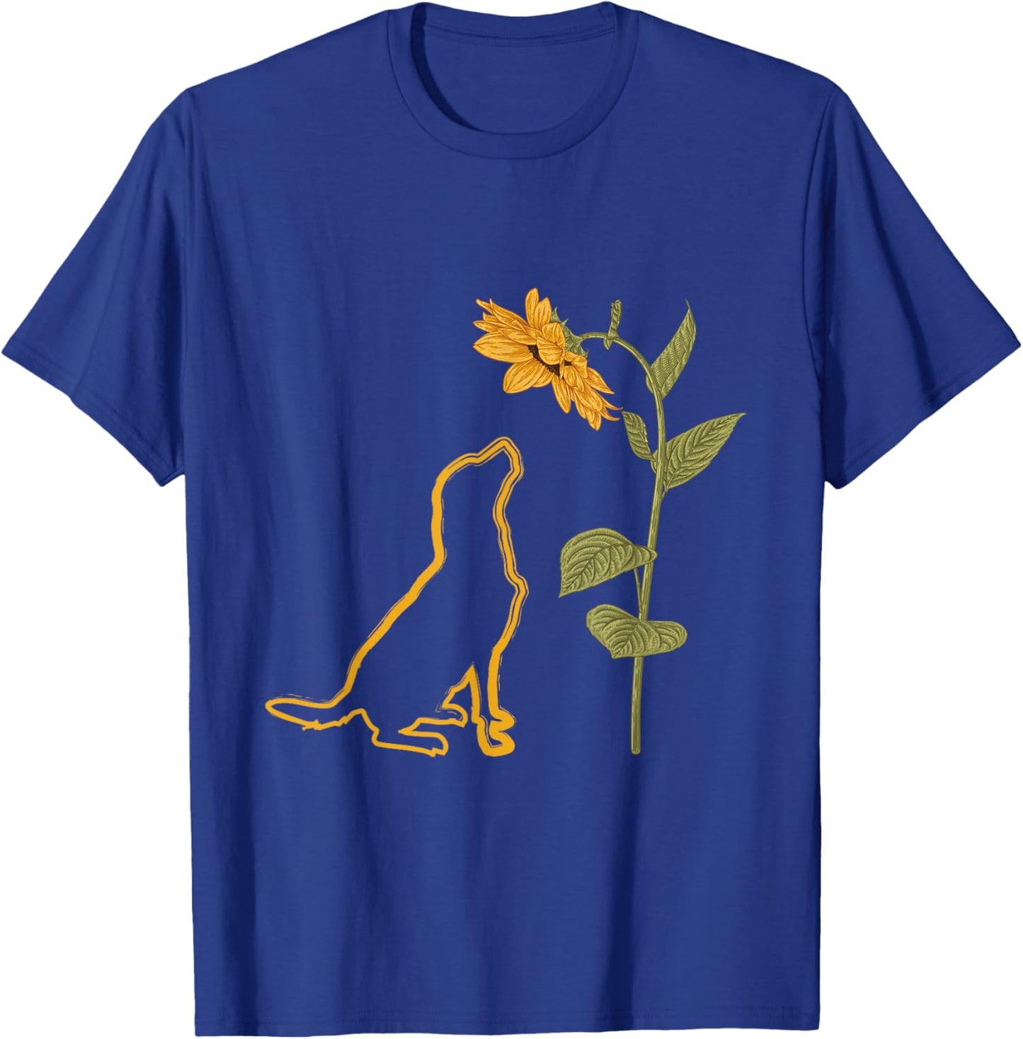 Labrador Retriever Sunflower Dog Puppy Doggie Pet Lover Women Kids T-Shirt - T-Shirt | Royal