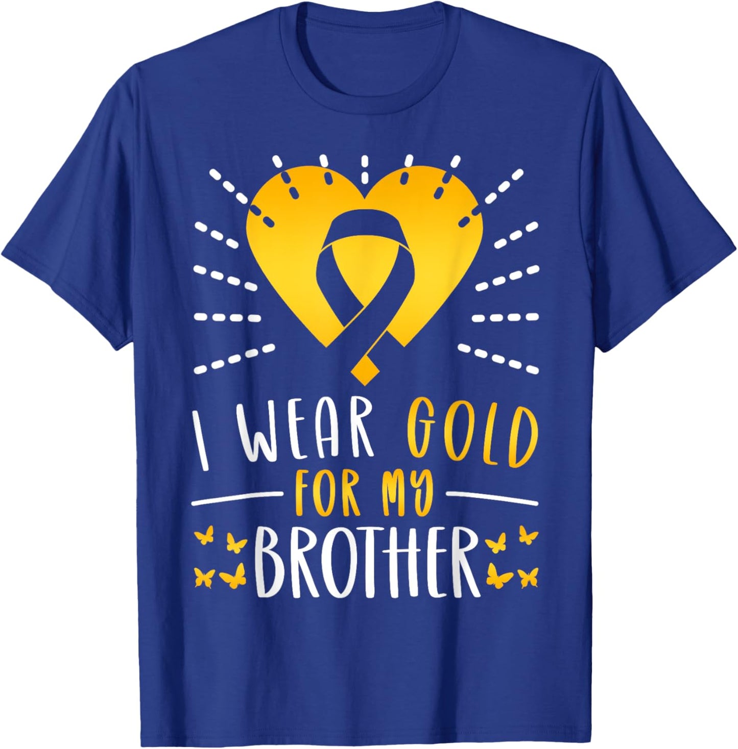 I Wear Gold For My Brother Heart T-Shirt - T-Shirt | Royal