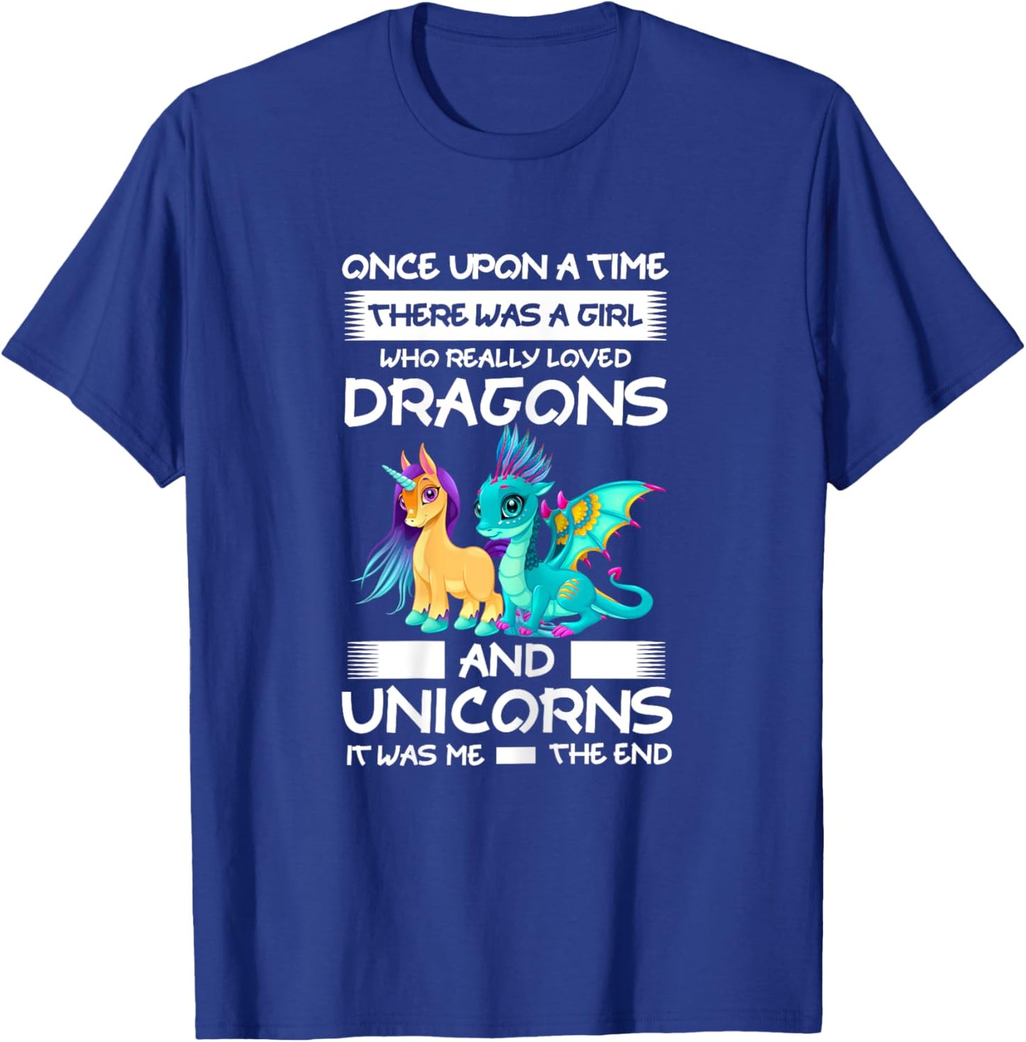 Girl Who Loved Dragons and Unicorns Unicorns T-Shirt - T-Shirt | Royal
