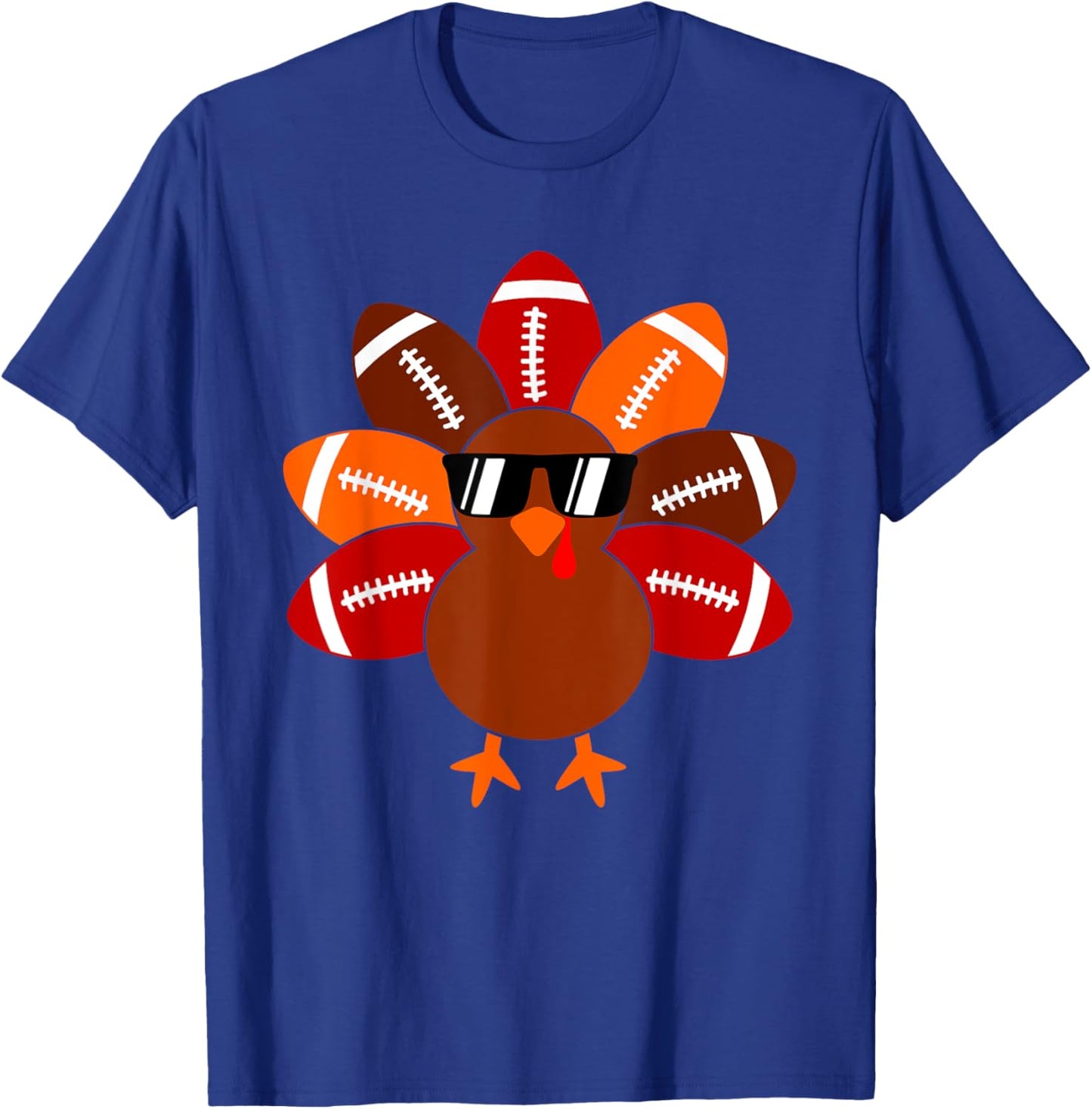 Football Turkey Balls Thanksgiving Shirt Boys Kids Men Women T-Shirt - T-Shirt | Royal