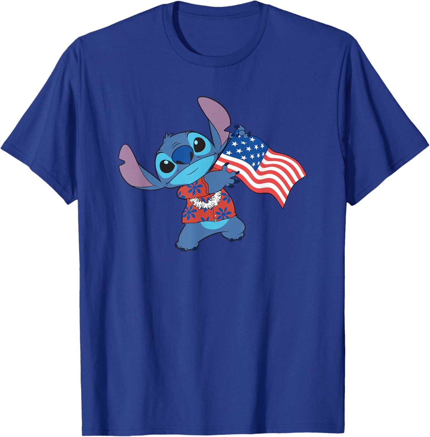 Disney Lilo & Stitch Tropical Stitch American Flag T-Shirt - T-Shirt | Royal