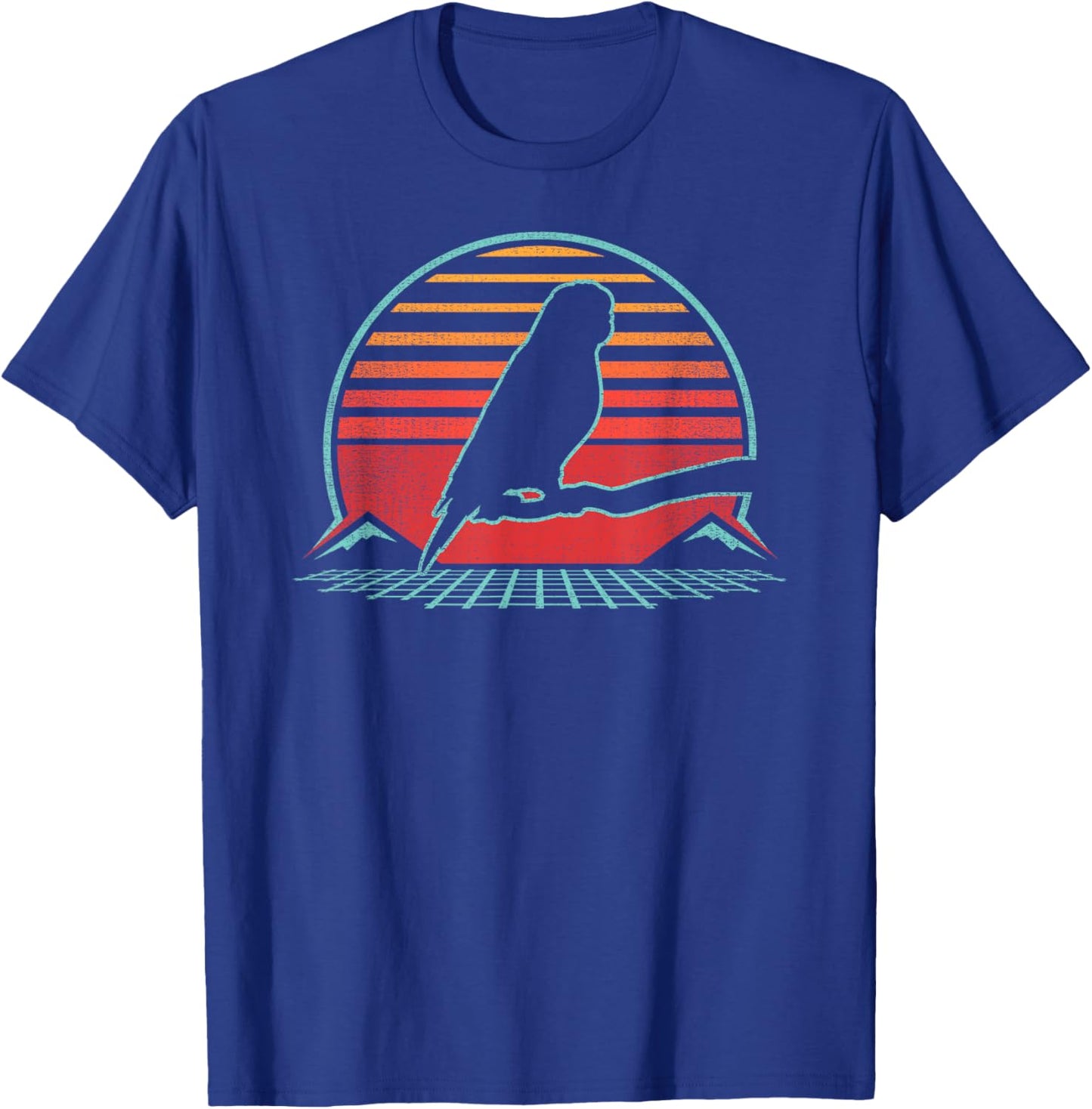 Budgie Budgerigar Pet Bird Retro Parakeet Vintage 80s Style T-Shirt - T-Shirt | Royal