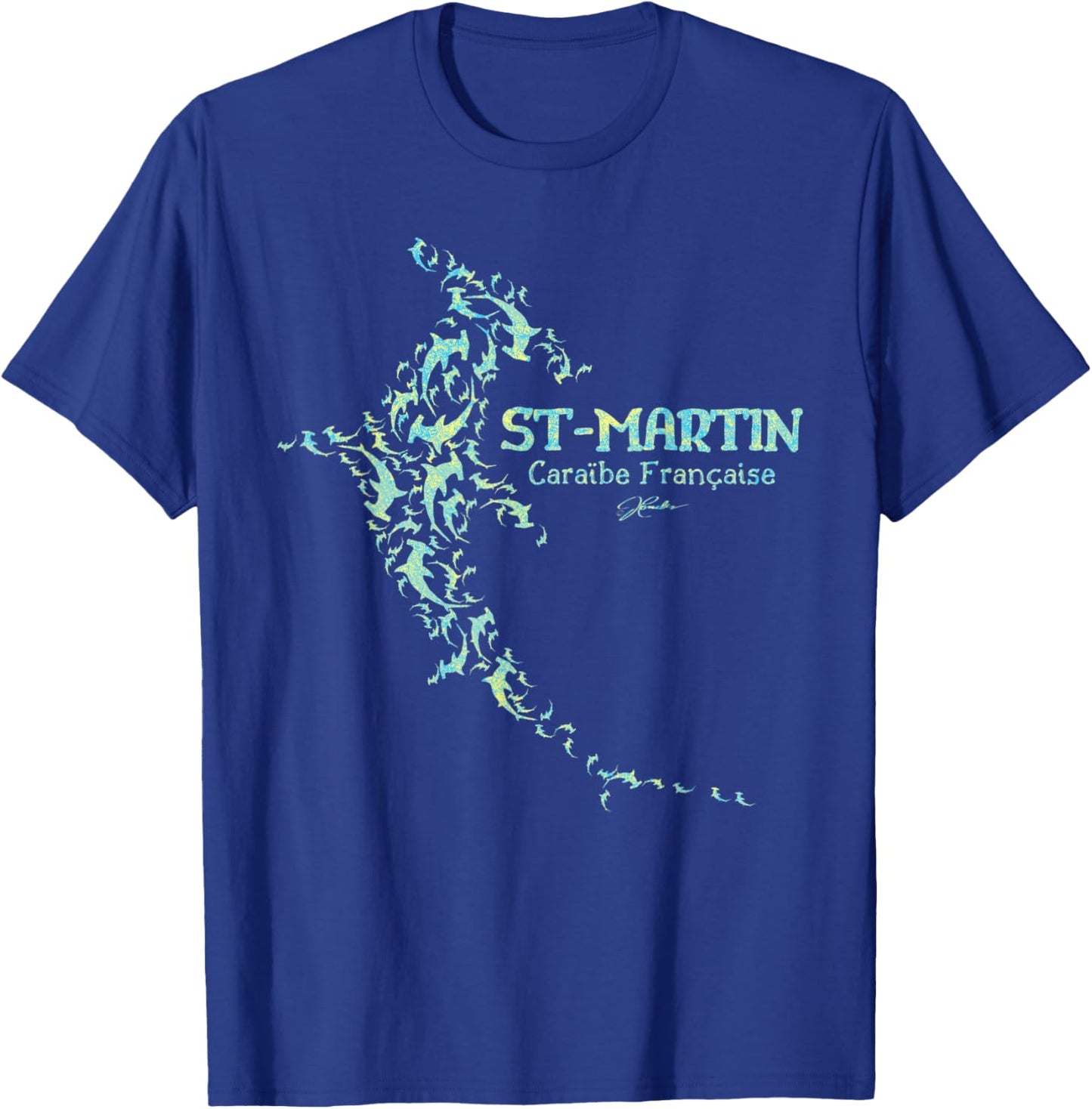 JCombs: Saint-Martin, French Caribbean, Sharks T-Shirt - T-Shirt | Royal